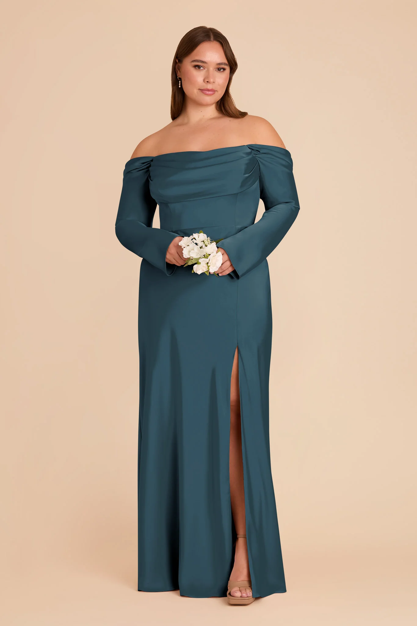 Maya Matte Satin Dress - Dark Teal - Image 7