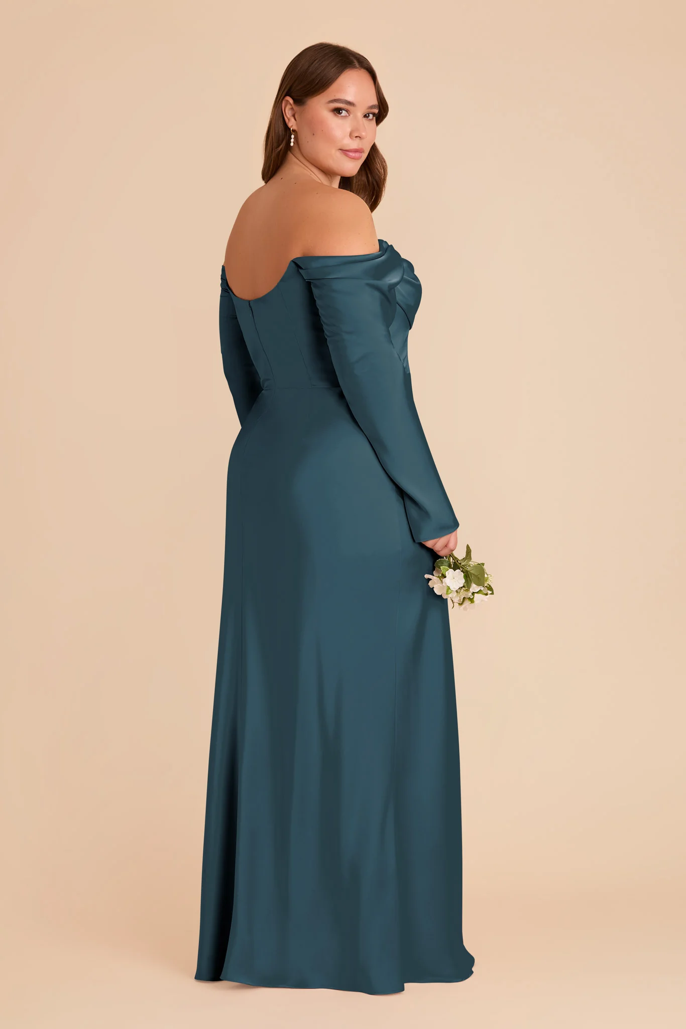 Maya Matte Satin Dress - Dark Teal - Image 9
