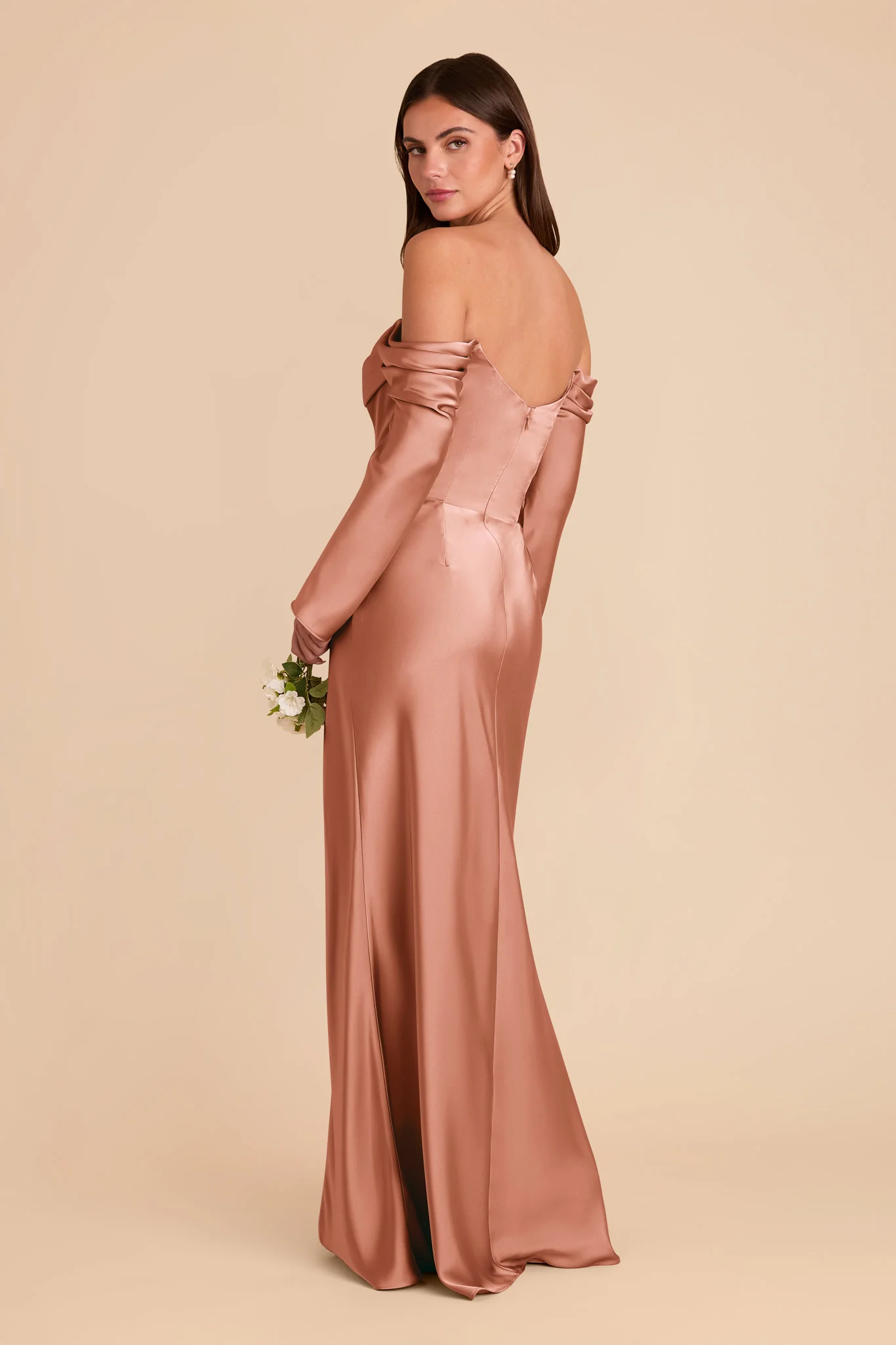 Maya Matte Satin Dress - Desert Rose - Image 4