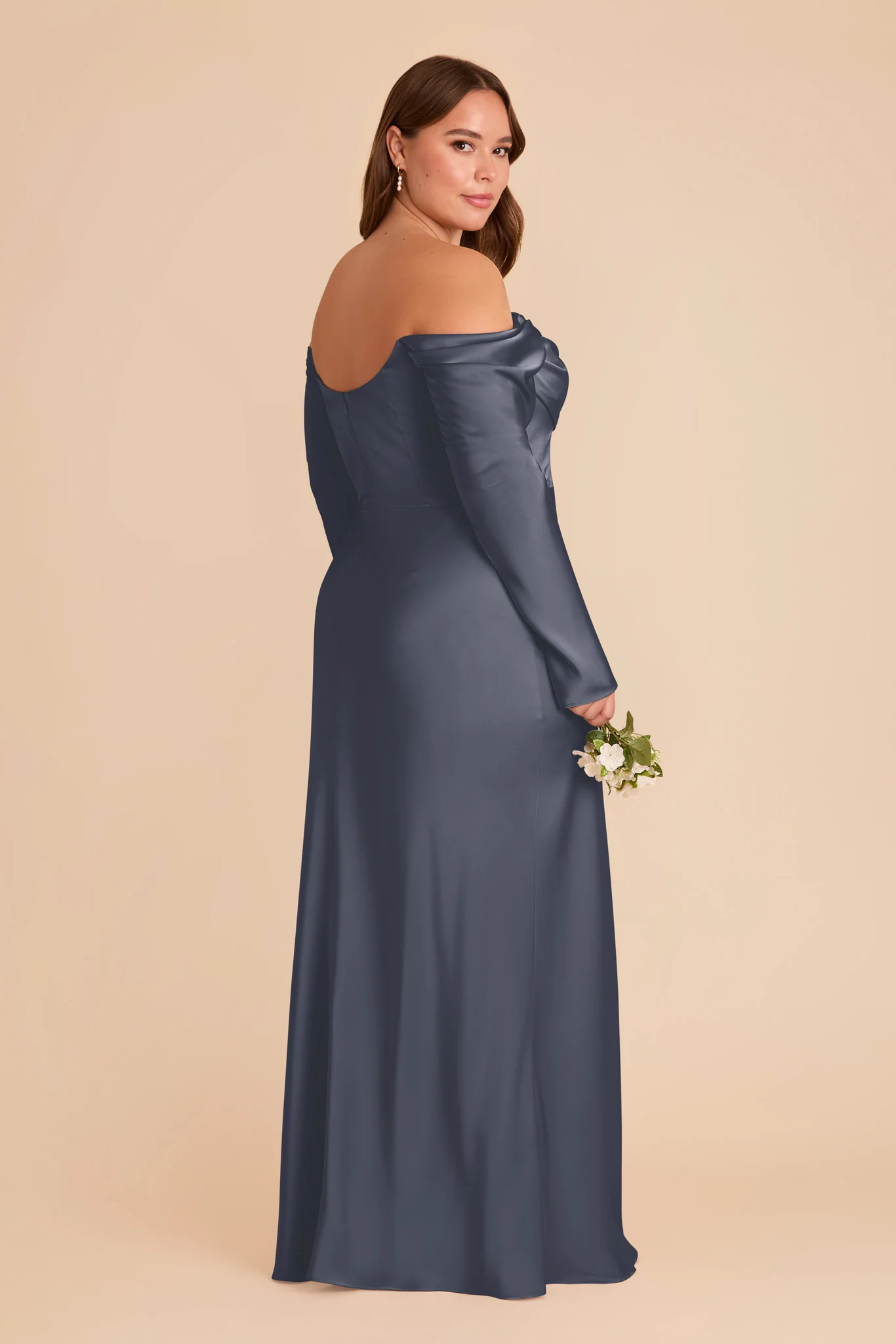 Maya Matte Satin Dress - Dusk Blue - Image 9