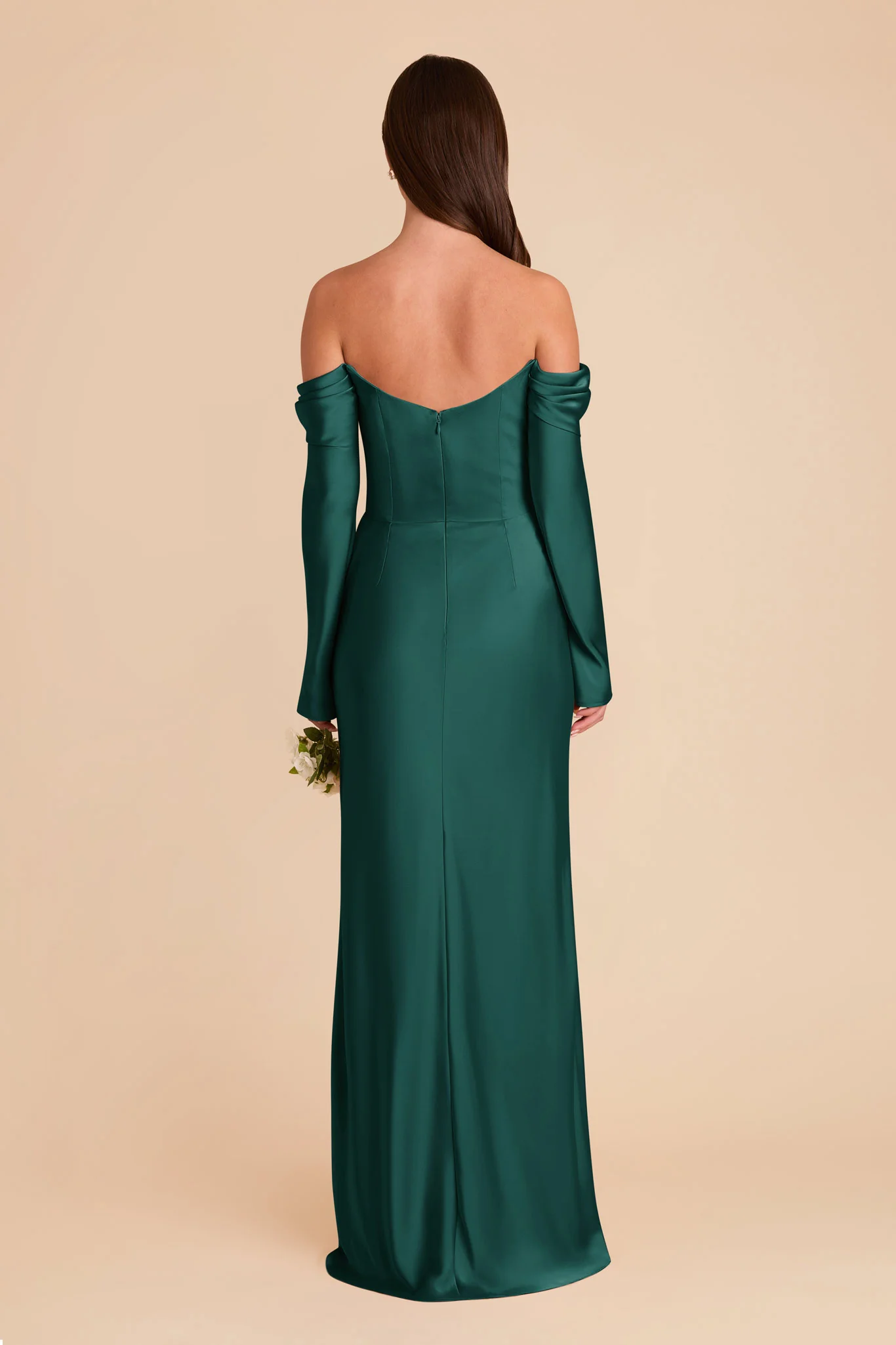 Maya Matte Satin Dress - Emerald - Image 5