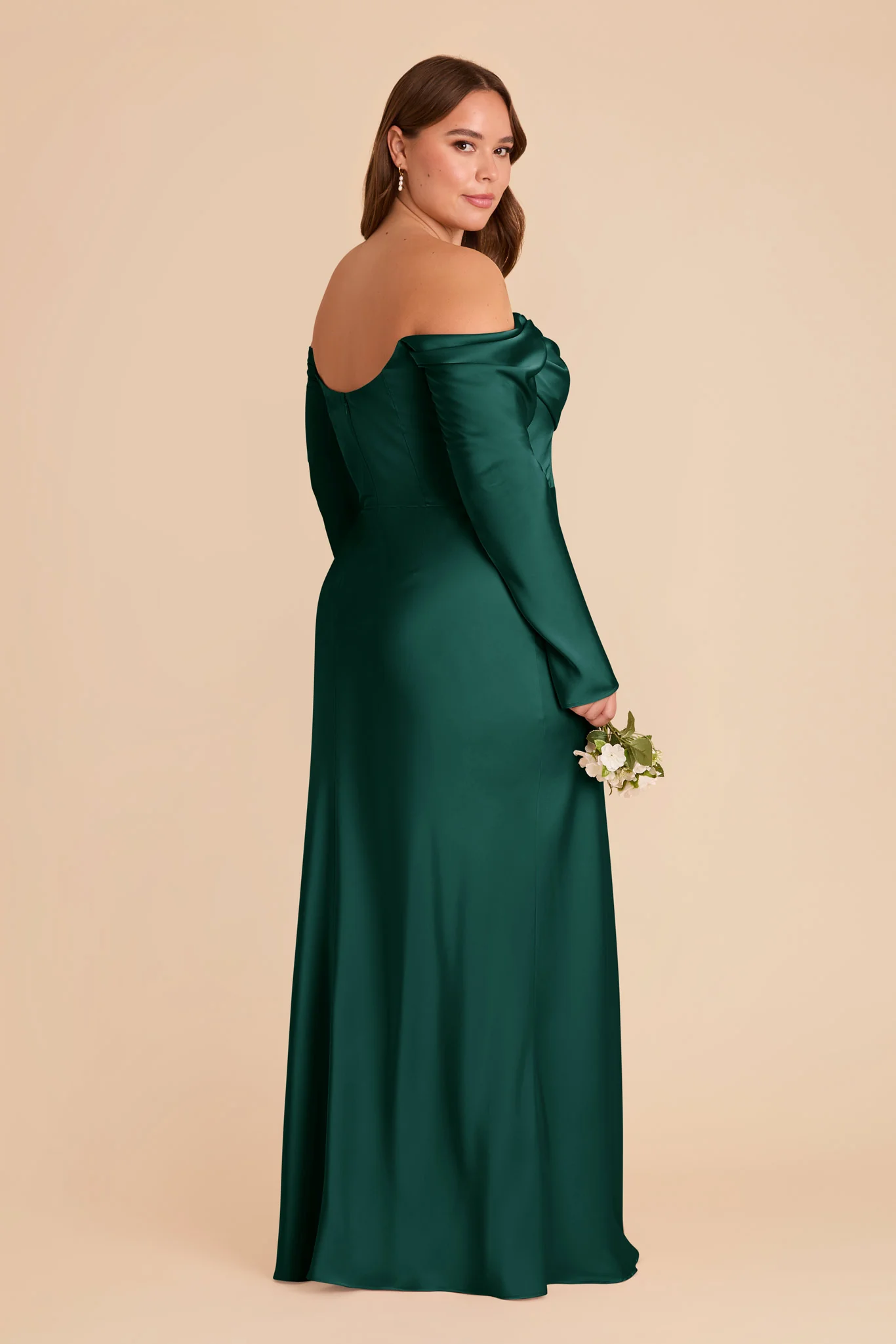 Maya Matte Satin Dress - Emerald - Image 8