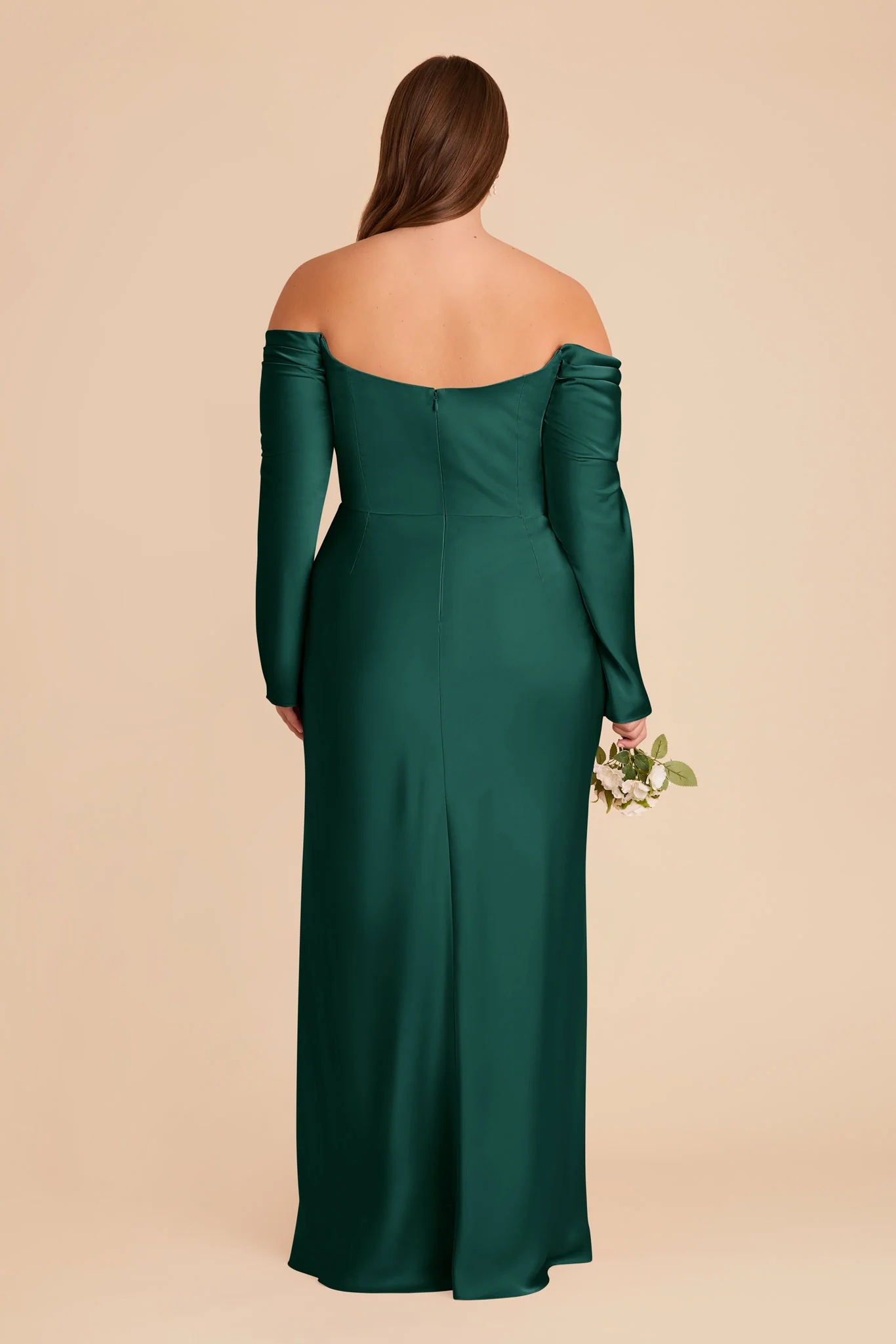 Maya Matte Satin Dress - Emerald - Image 9