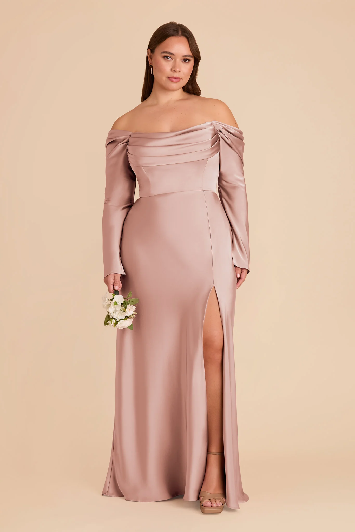 Maya Matte Satin Dress - English Rose - Image 2