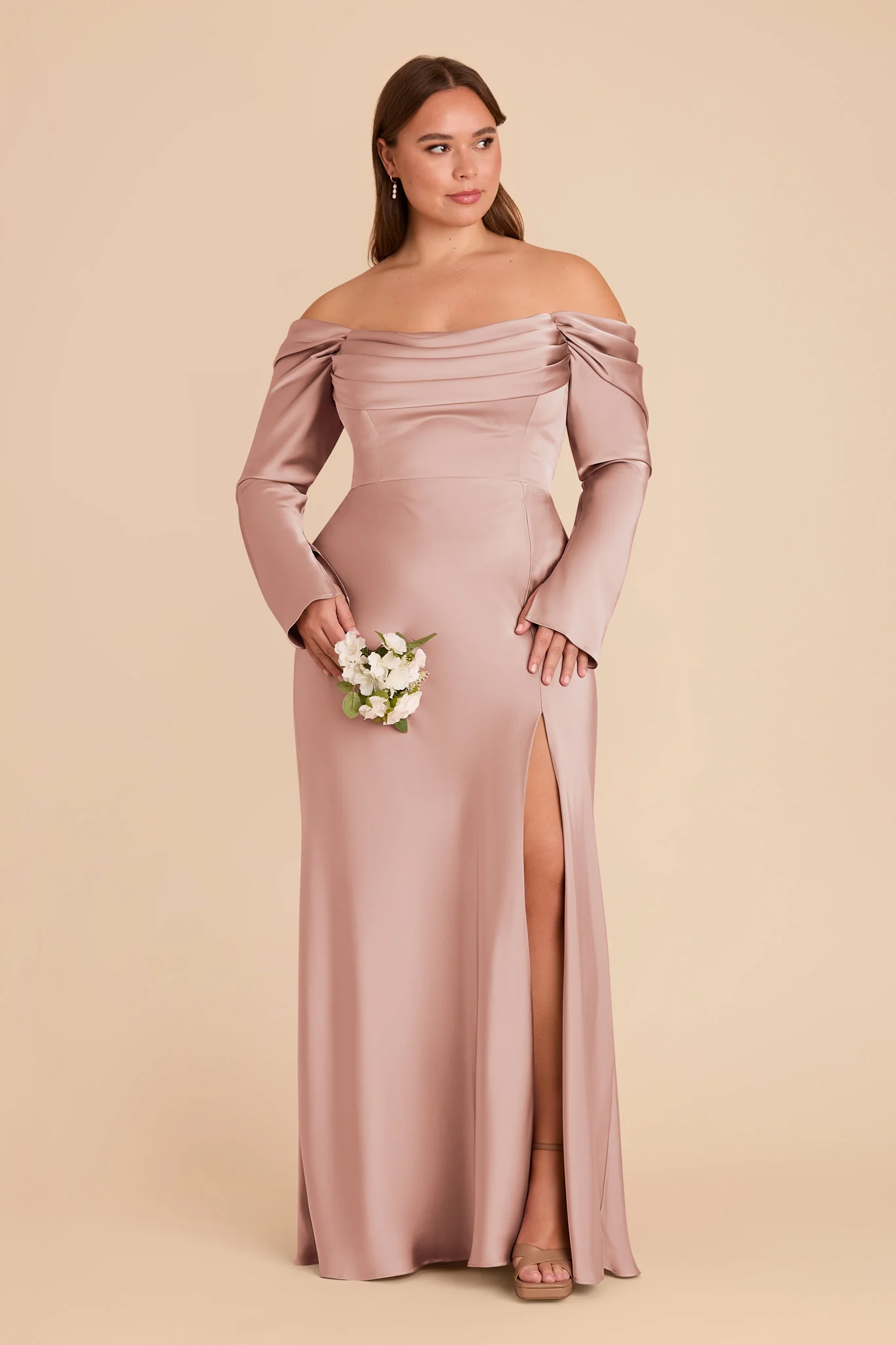 Maya Matte Satin Dress - English Rose - Image 7