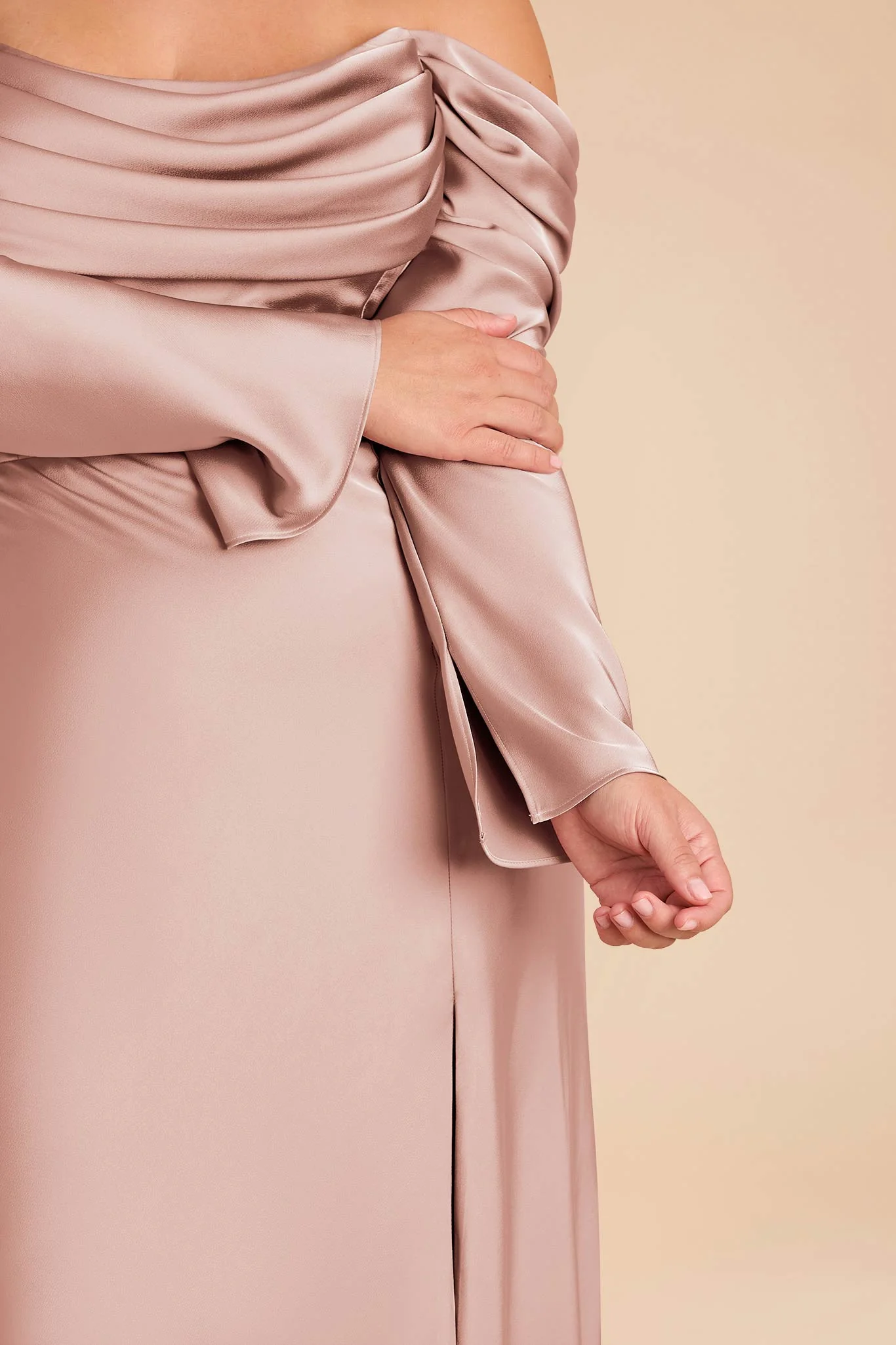 Maya Matte Satin Dress - English Rose - Image 8