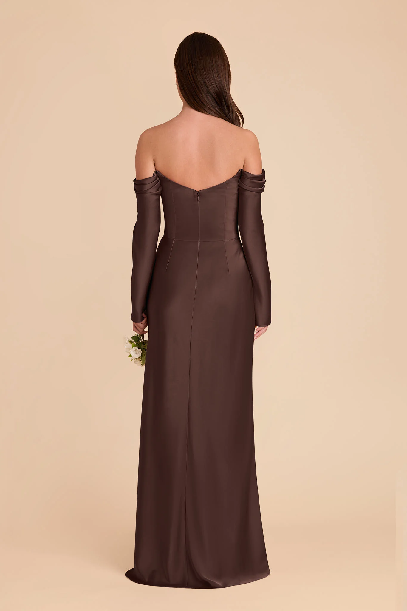 Maya Matte Satin Dress - Espresso - Image 4