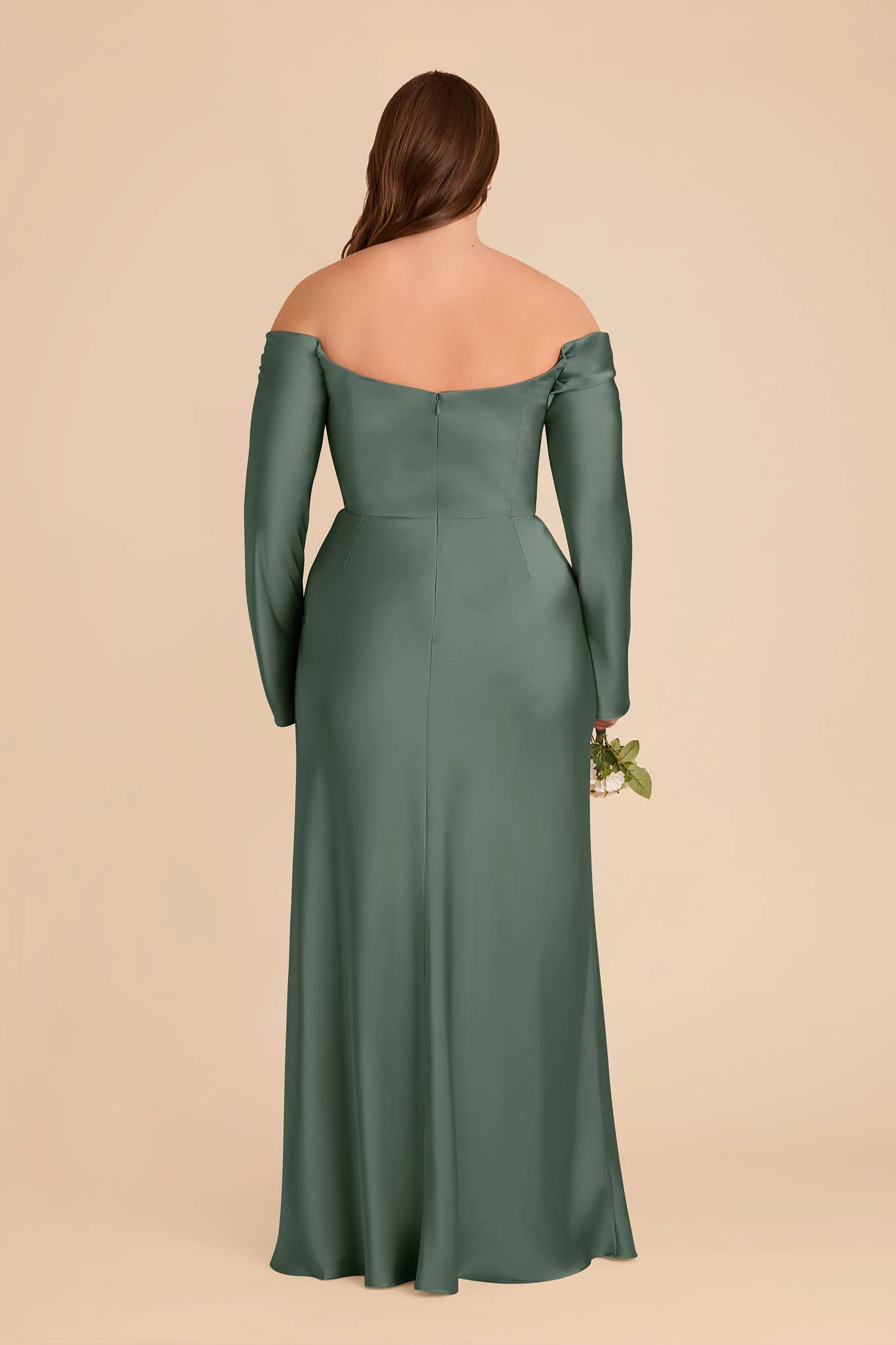 Maya Matte Satin Dress - Eucalyptus - Image 7