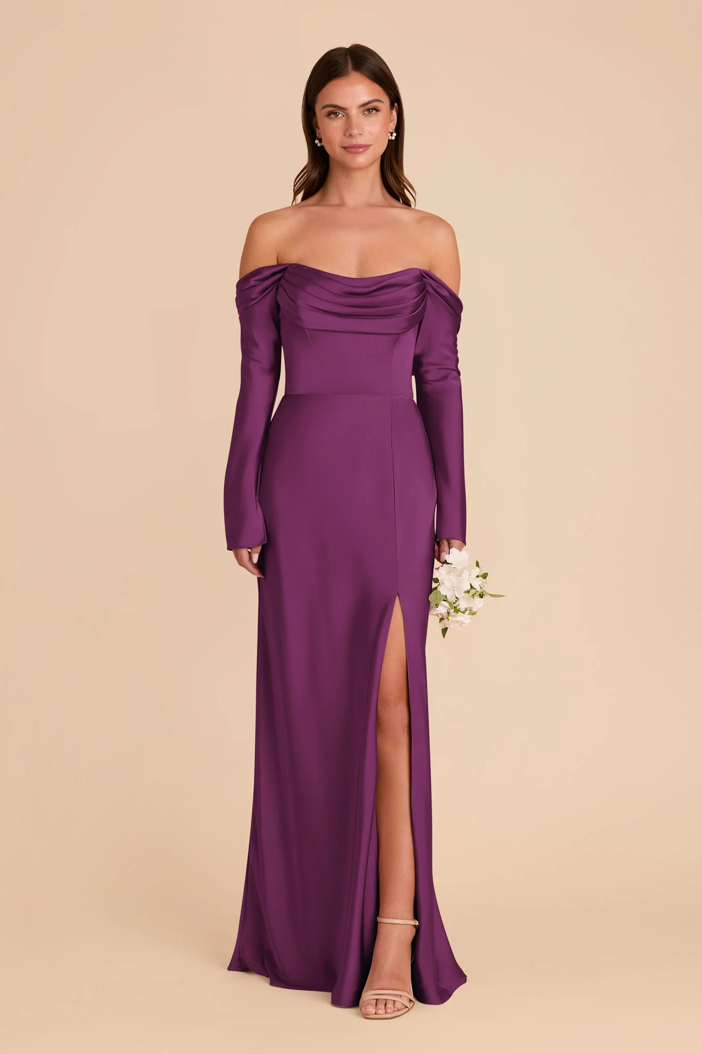 Maya Matte Satin Dress - Fig