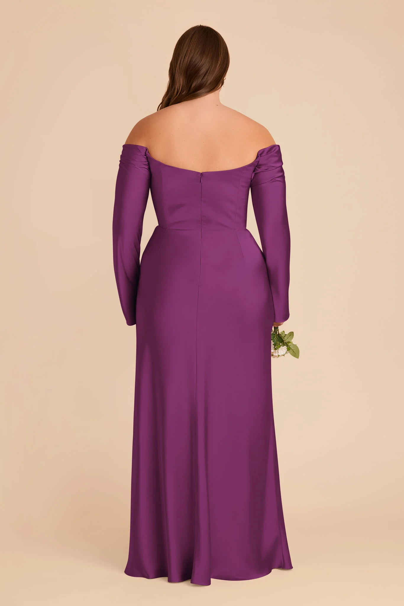 Maya Matte Satin Dress - Fig - Image 10