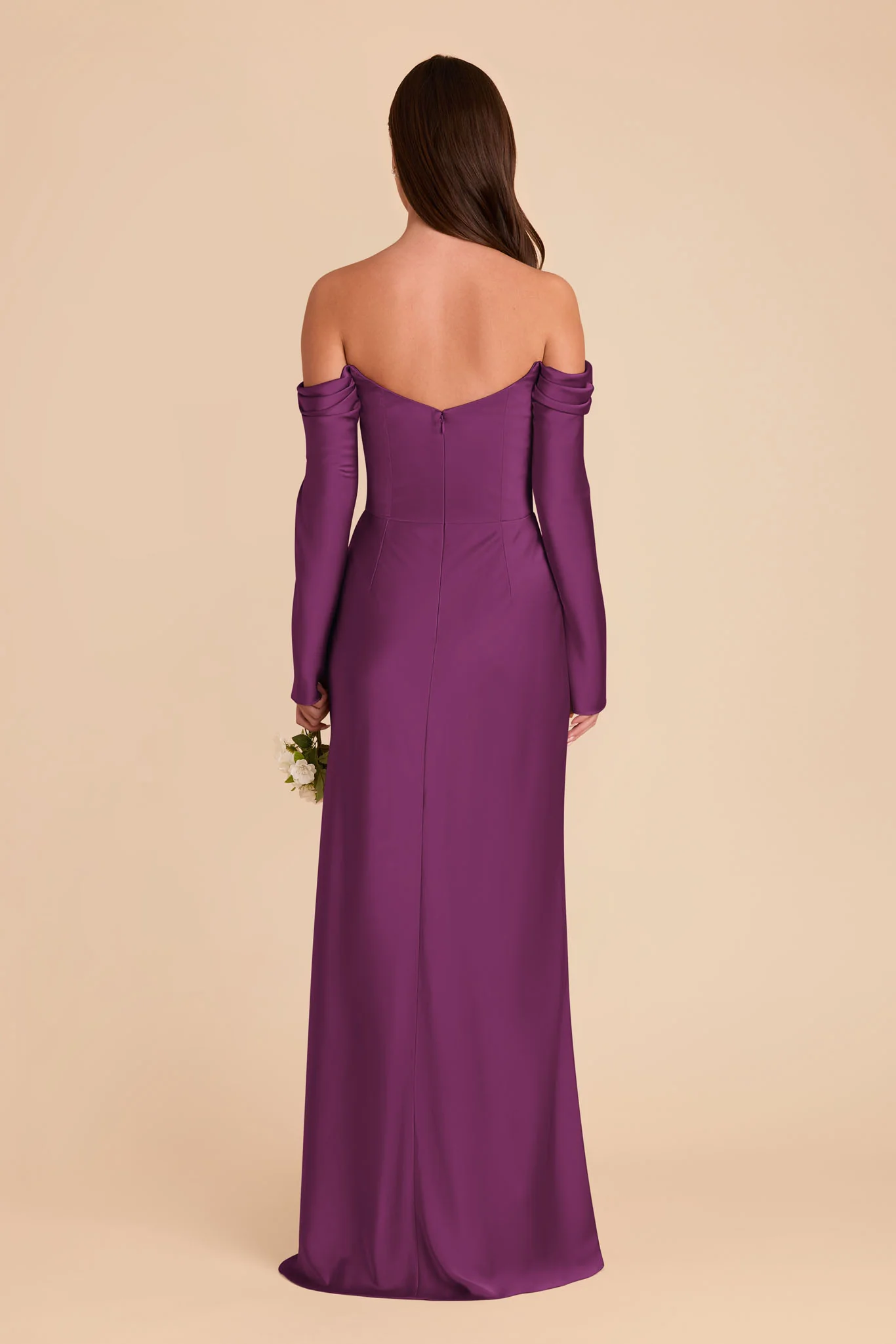 Maya Matte Satin Dress - Fig - Image 6