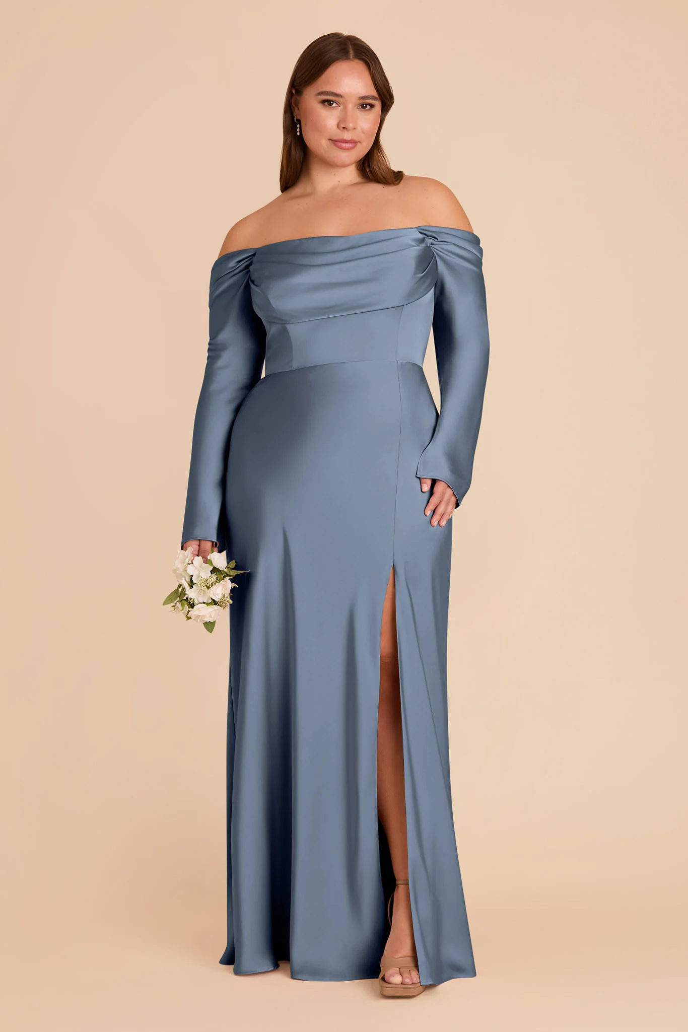 Maya Matte Satin Dress - French Blue - Image 8