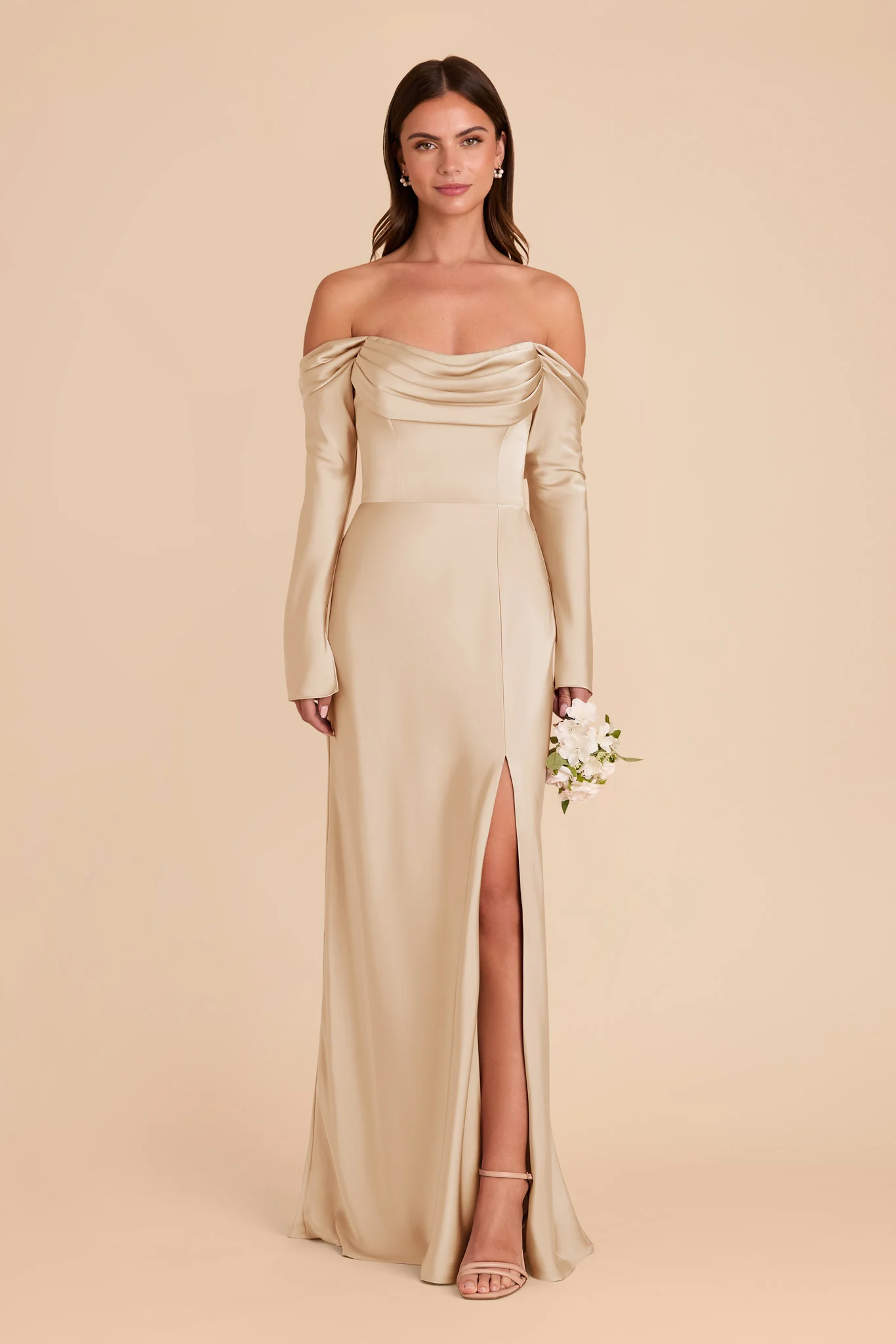 Maya Matte Satin Dress - Gold