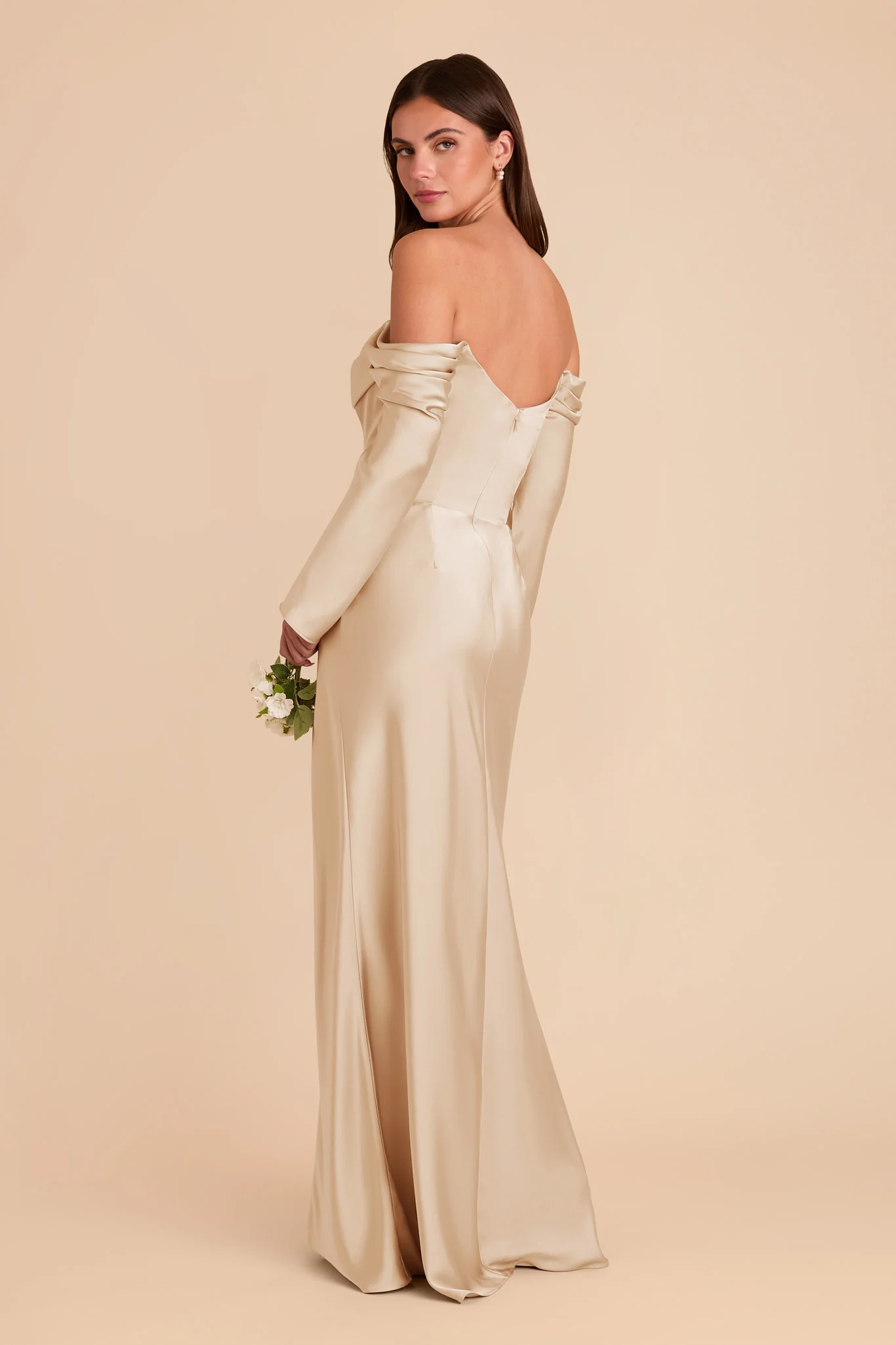 Maya Matte Satin Dress - Gold - Image 4
