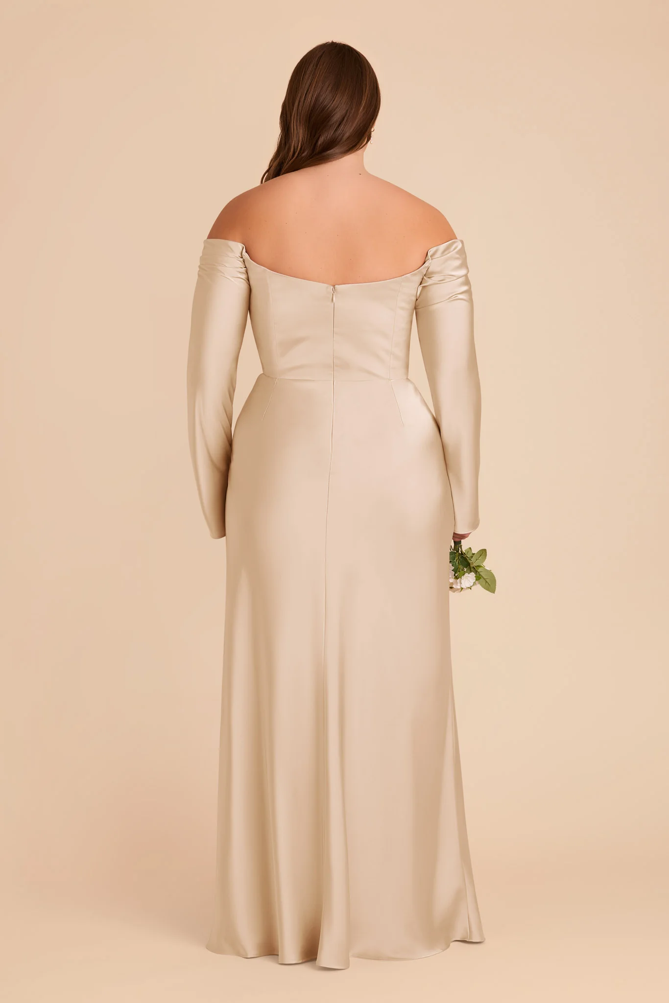 Maya Matte Satin Dress - Gold - Image 9