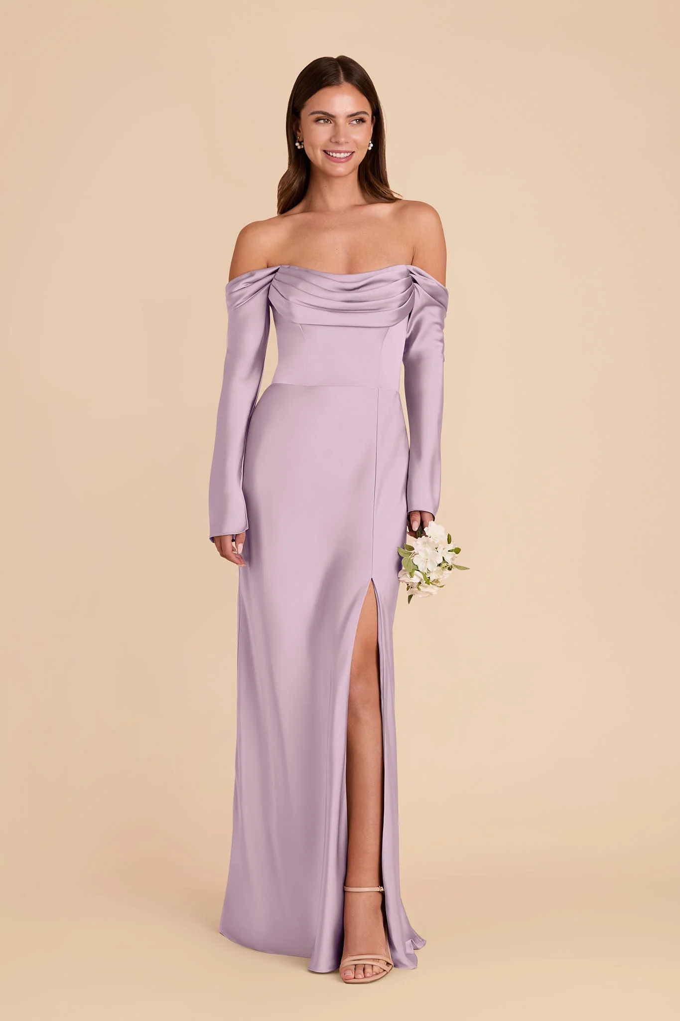 Maya Matte Satin Dress - Lavender