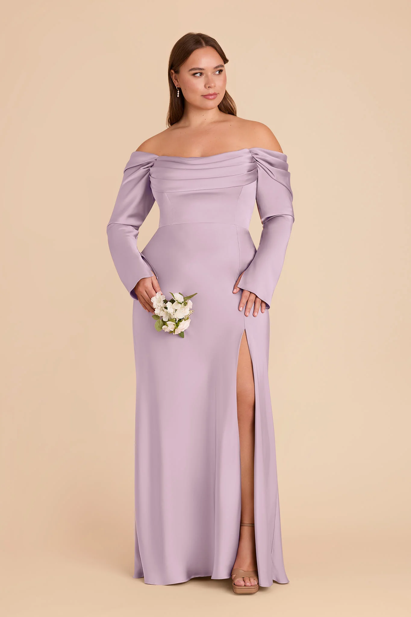 Maya Matte Satin Dress - Lavender - Image 6
