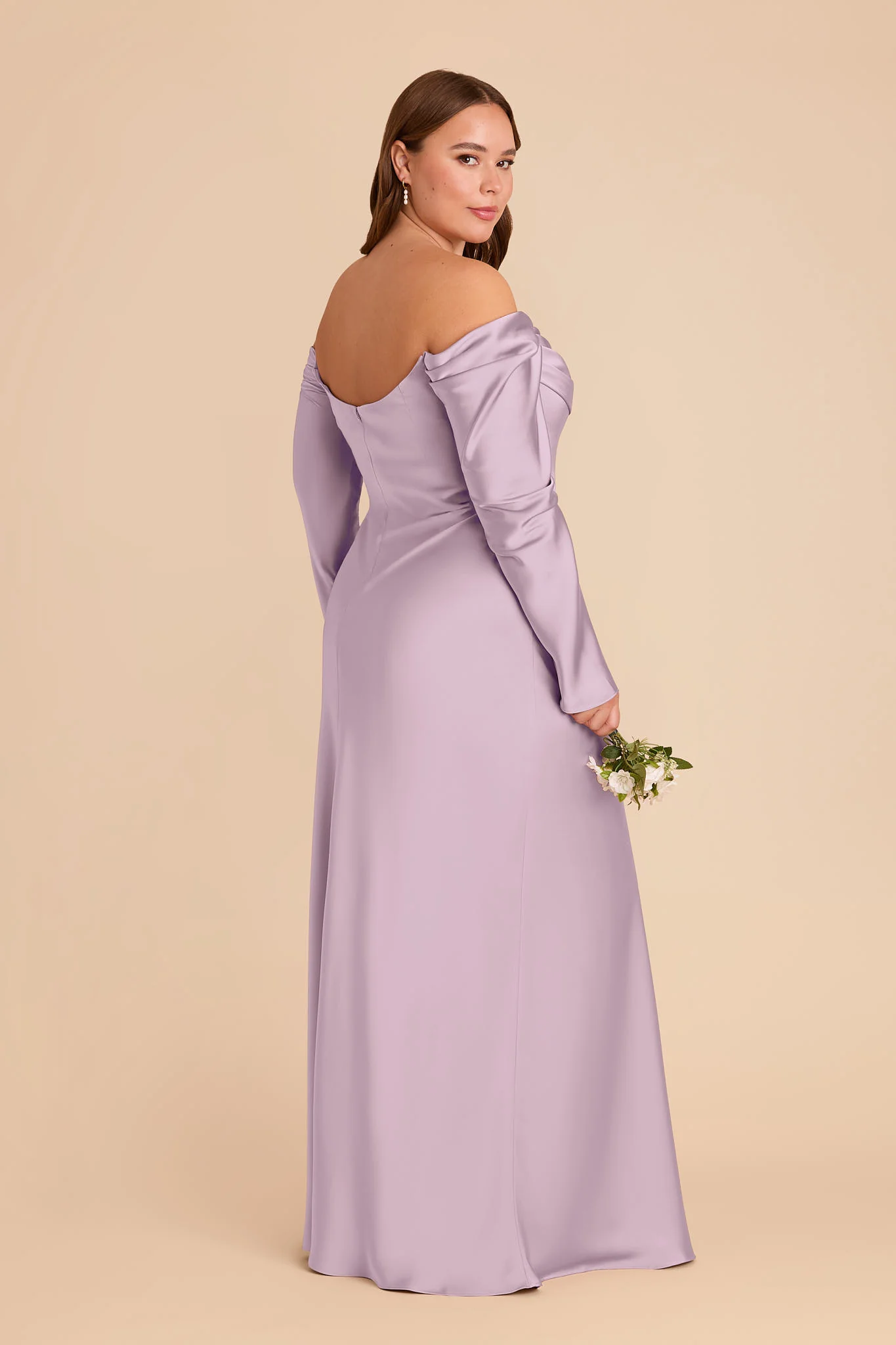 Maya Matte Satin Dress - Lavender - Image 8