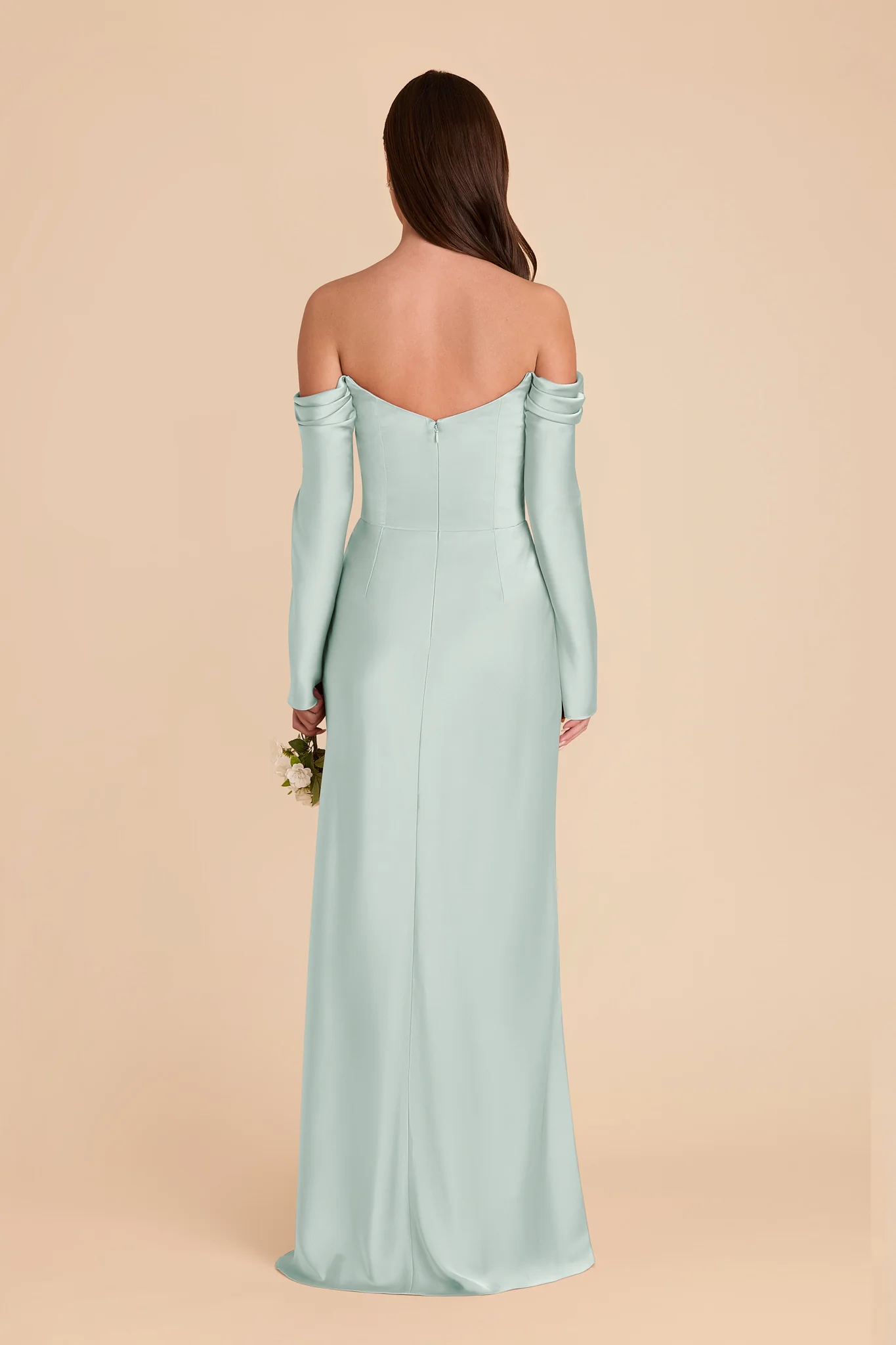 Maya Matte Satin Dress - Mint - Image 4