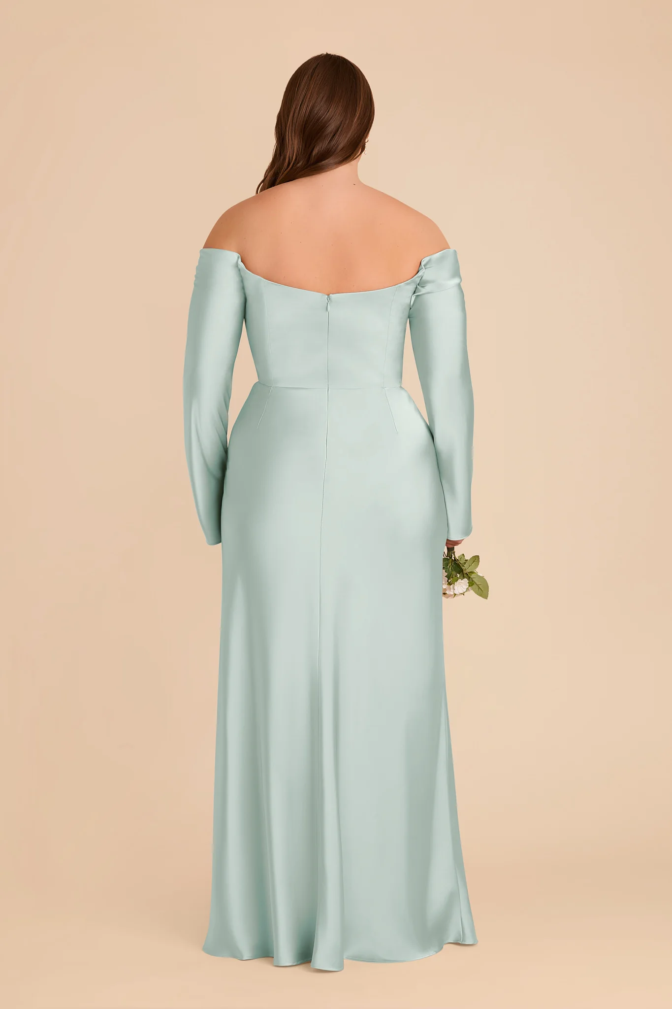 Maya Matte Satin Dress - Mint - Image 7