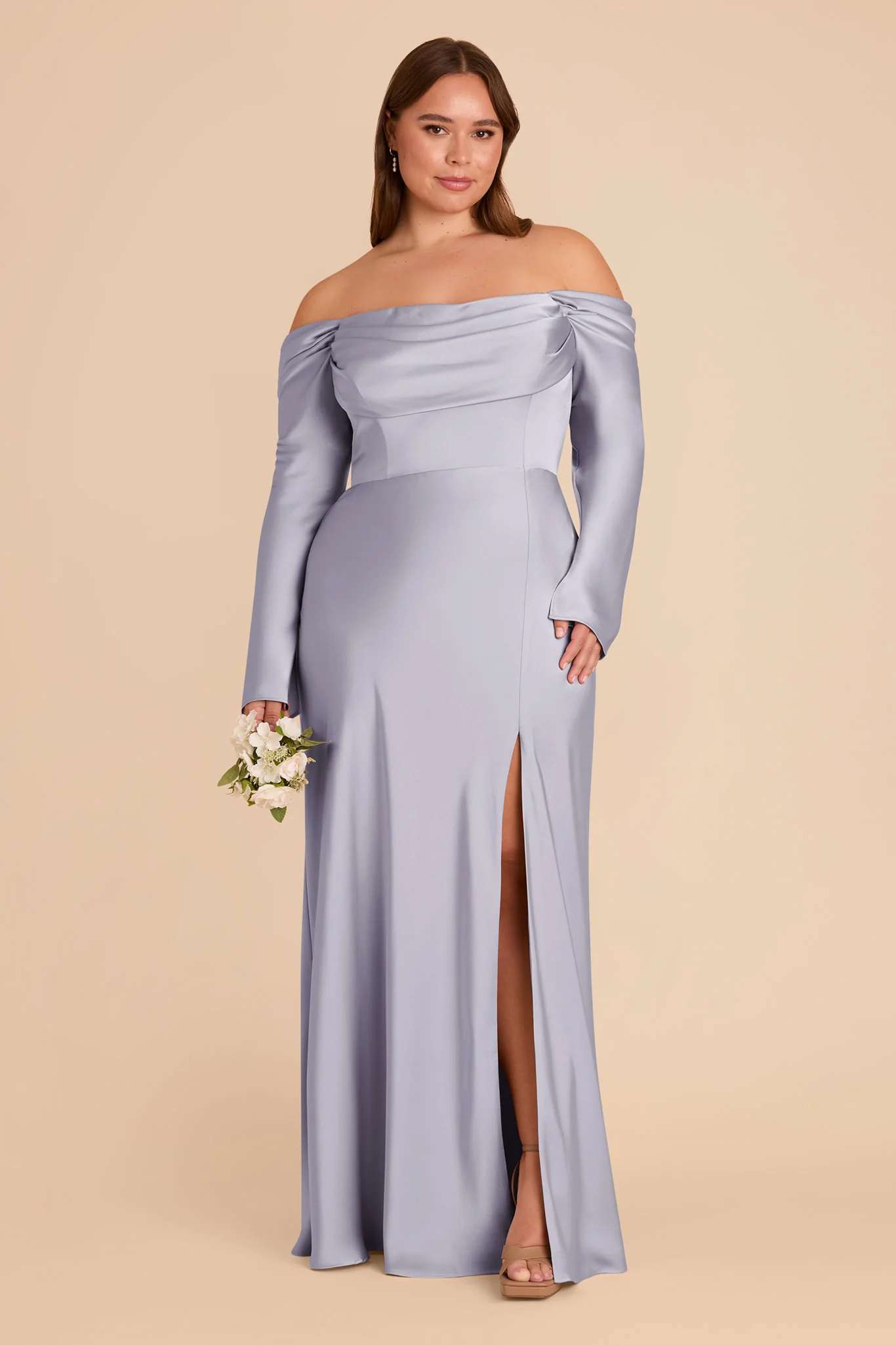 Maya Matte Satin Dress - Periwinkle Blue - Image 8