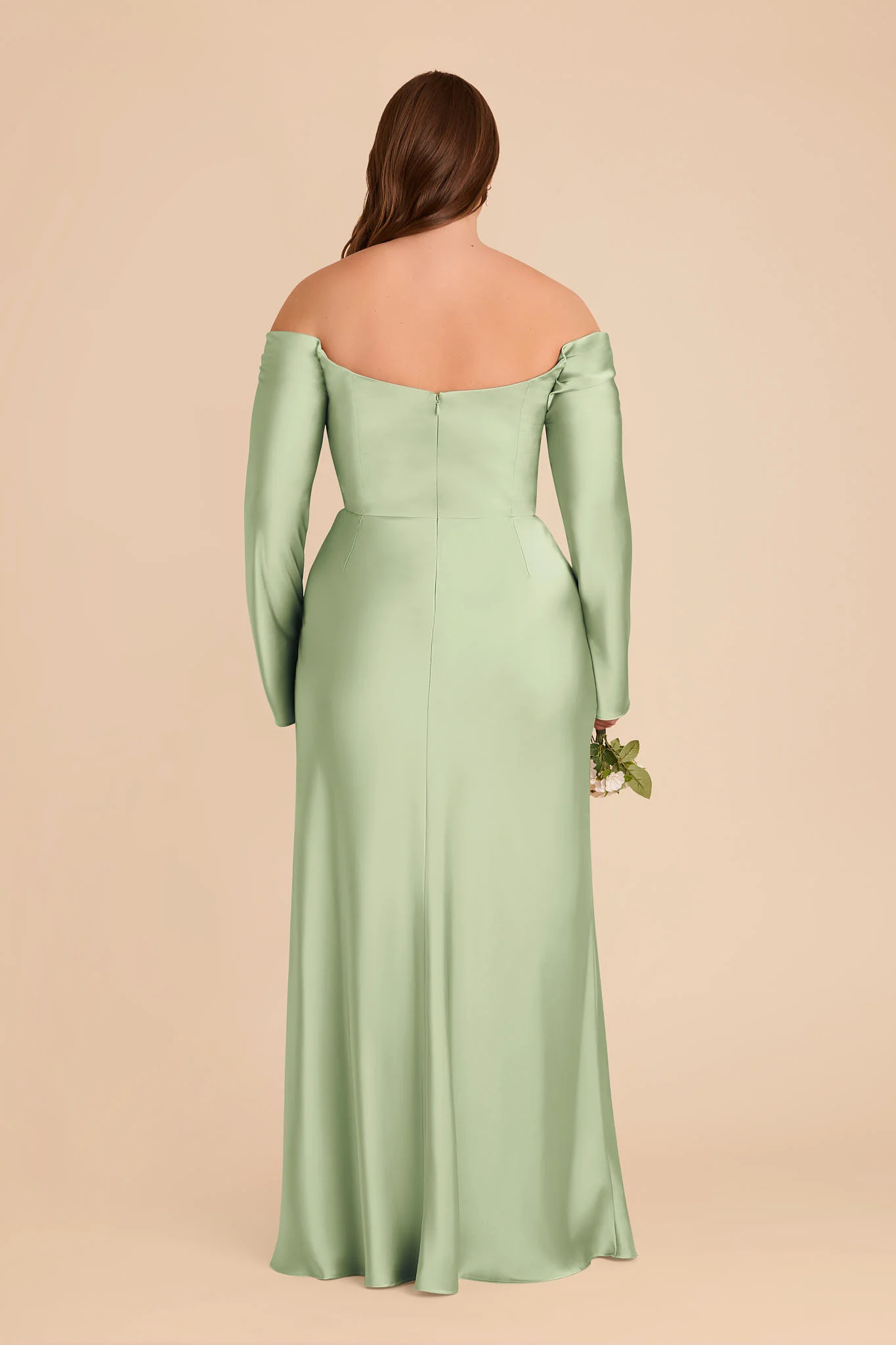 Maya Matte Satin Dress - Pistachio - Image 7