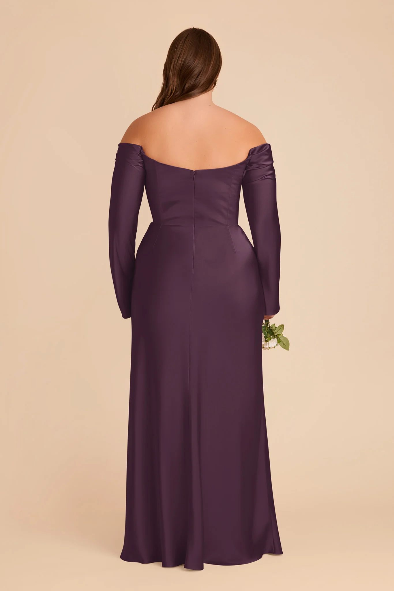 Maya Matte Satin Dress - Plum - Image 10
