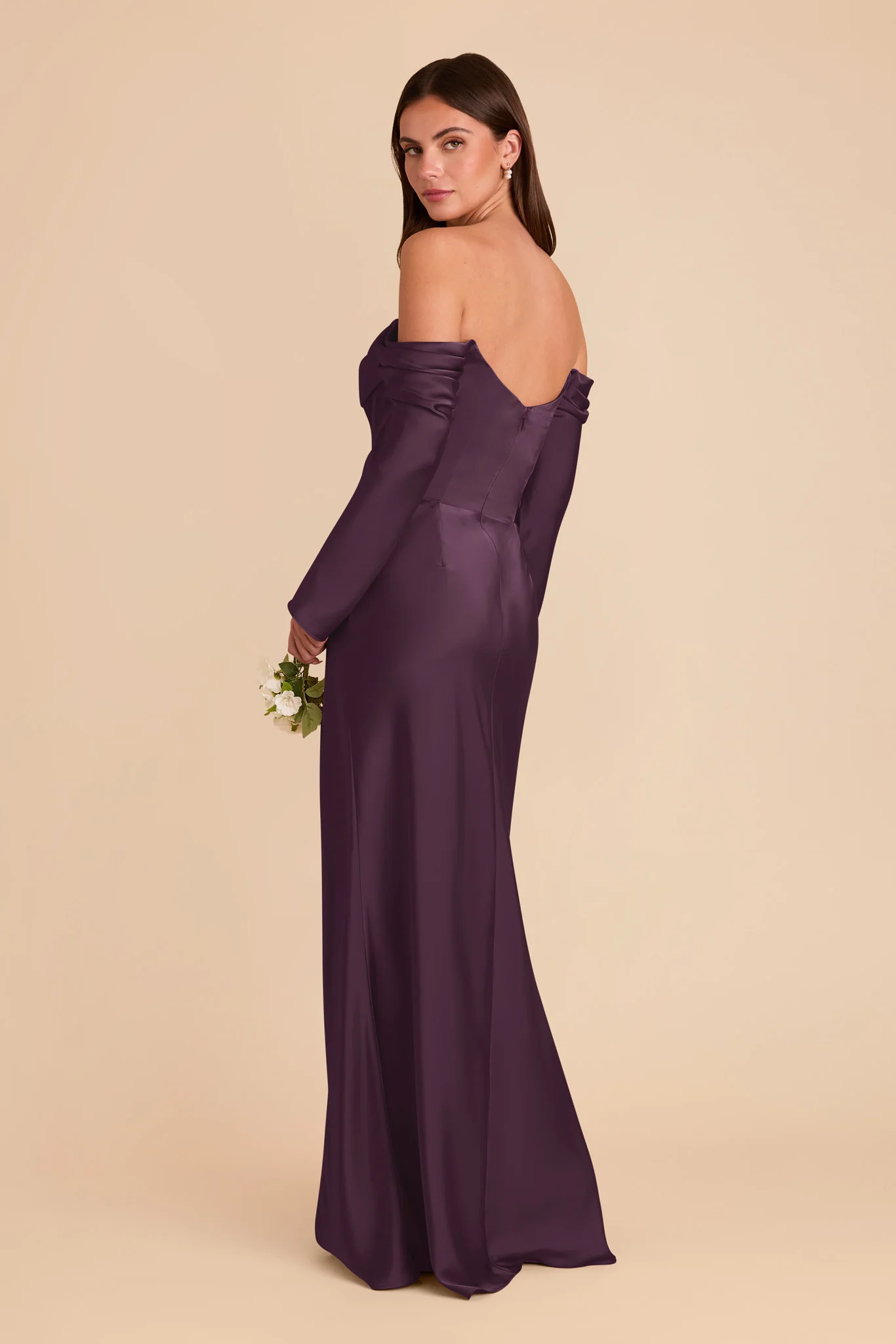 Maya Matte Satin Dress - Plum - Image 5