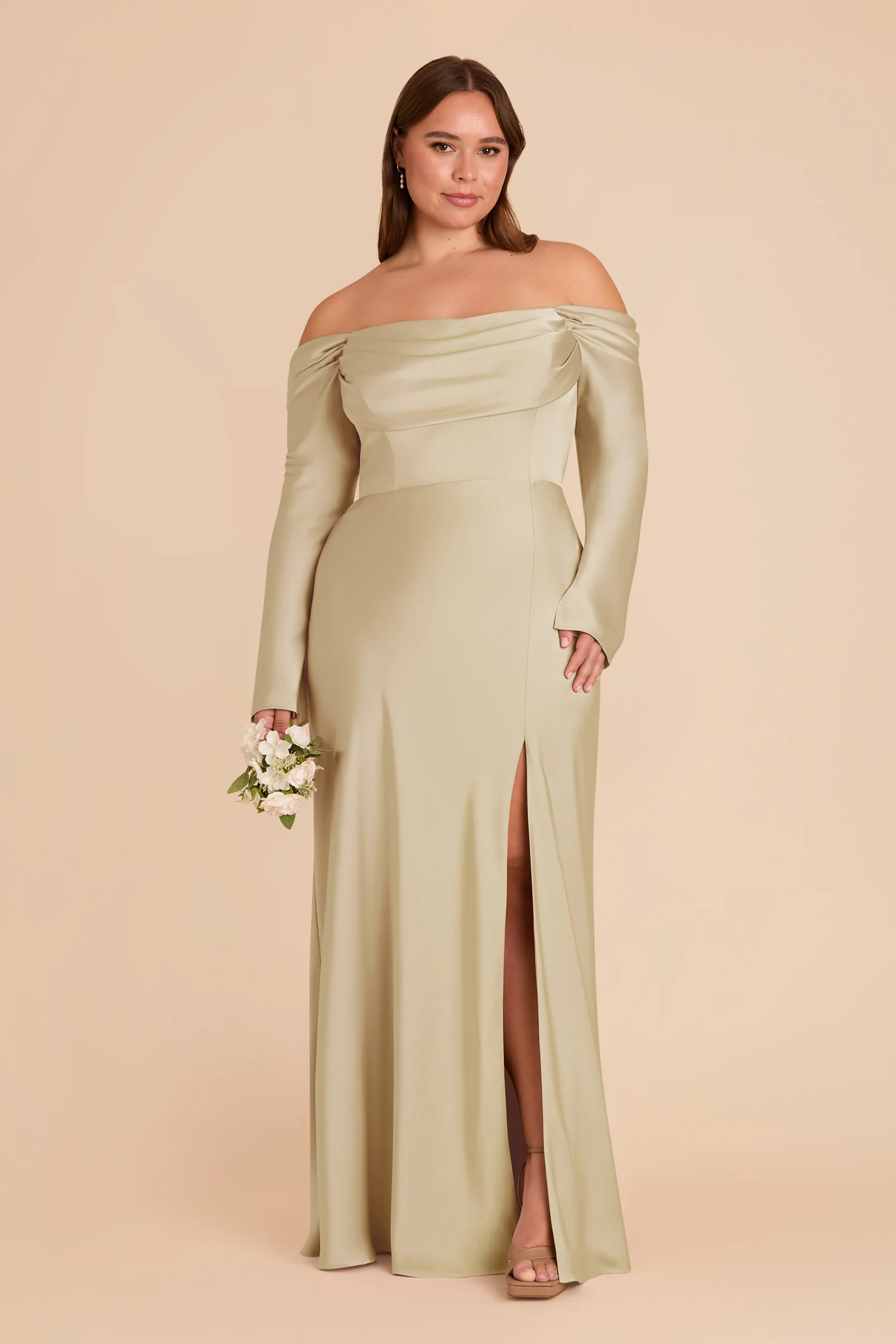 Maya Matte Satin Dress - Prosecco - Image 2