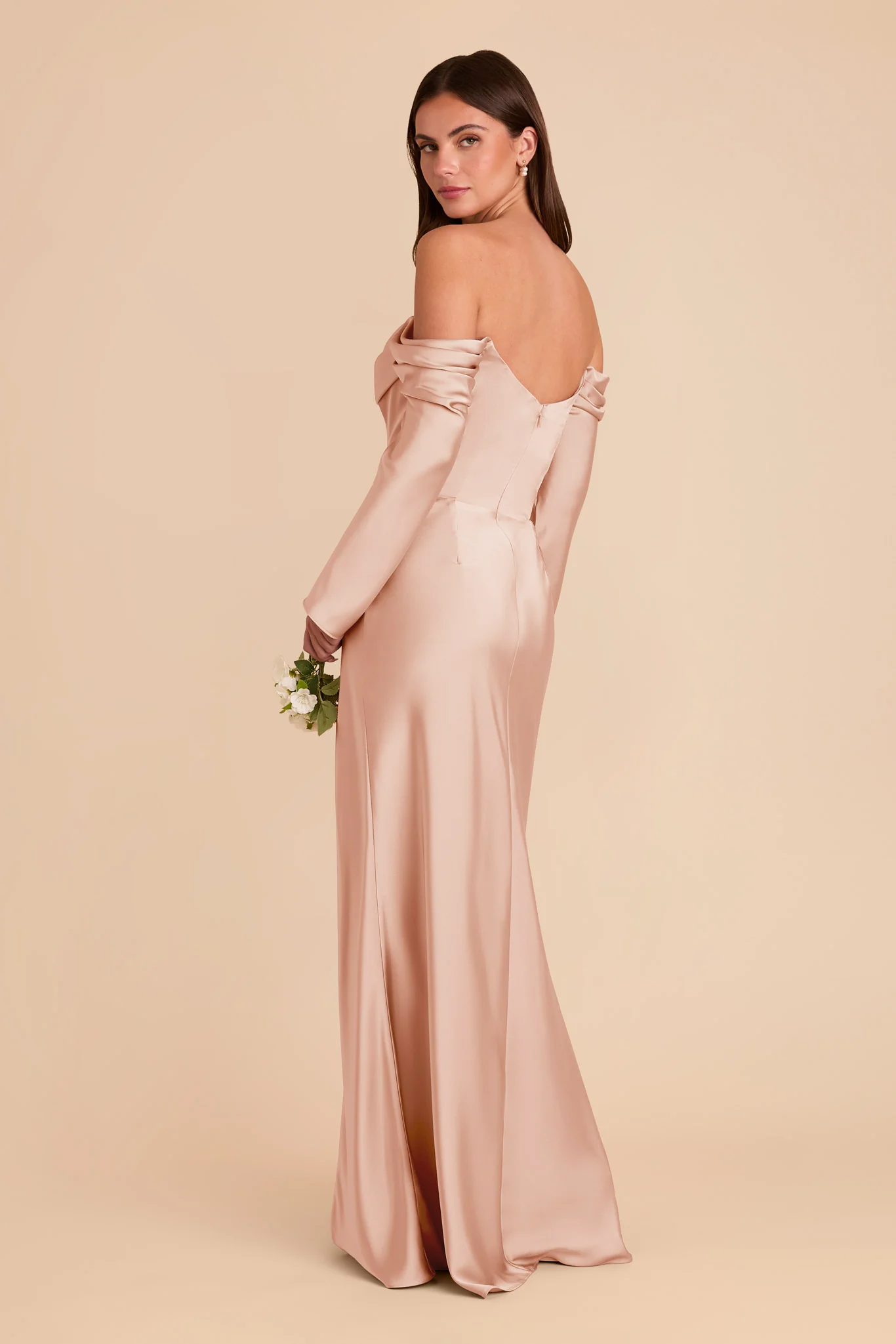 Maya Matte Satin Dress - Rose Gold - Image 4