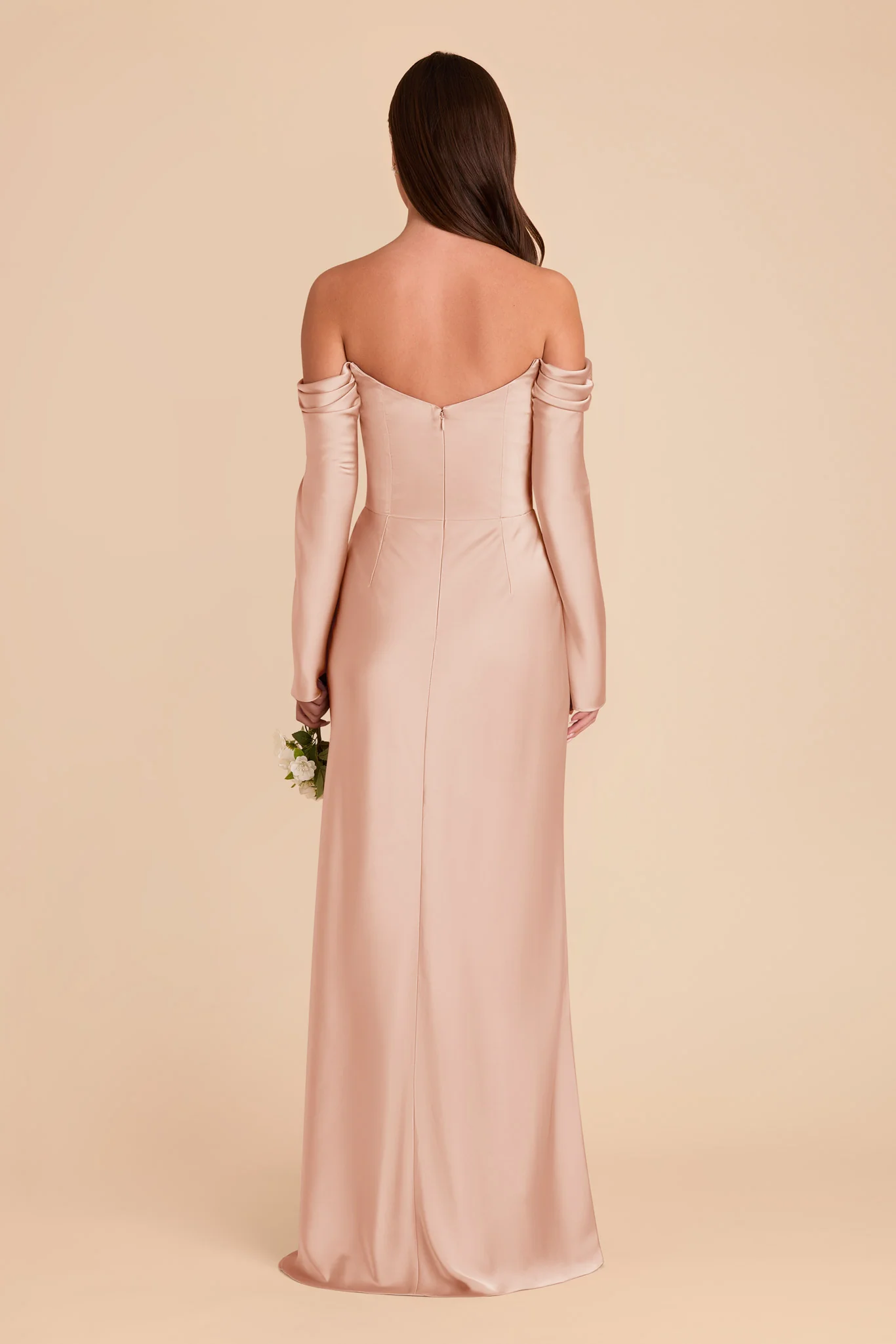 Maya Matte Satin Dress - Rose Gold - Image 5
