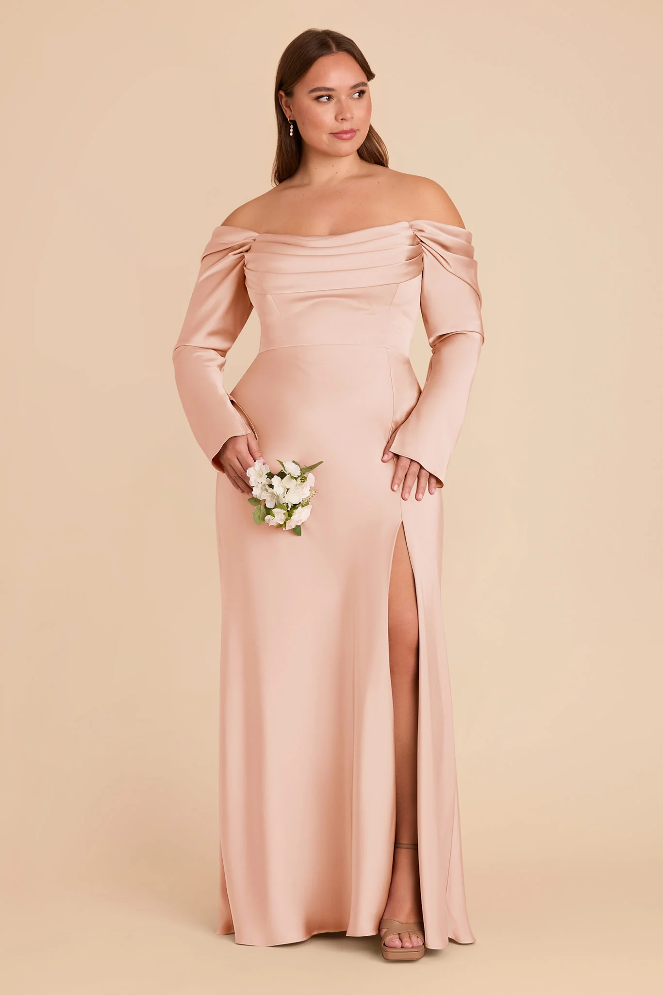 Maya Matte Satin Dress - Rose Gold - Image 7
