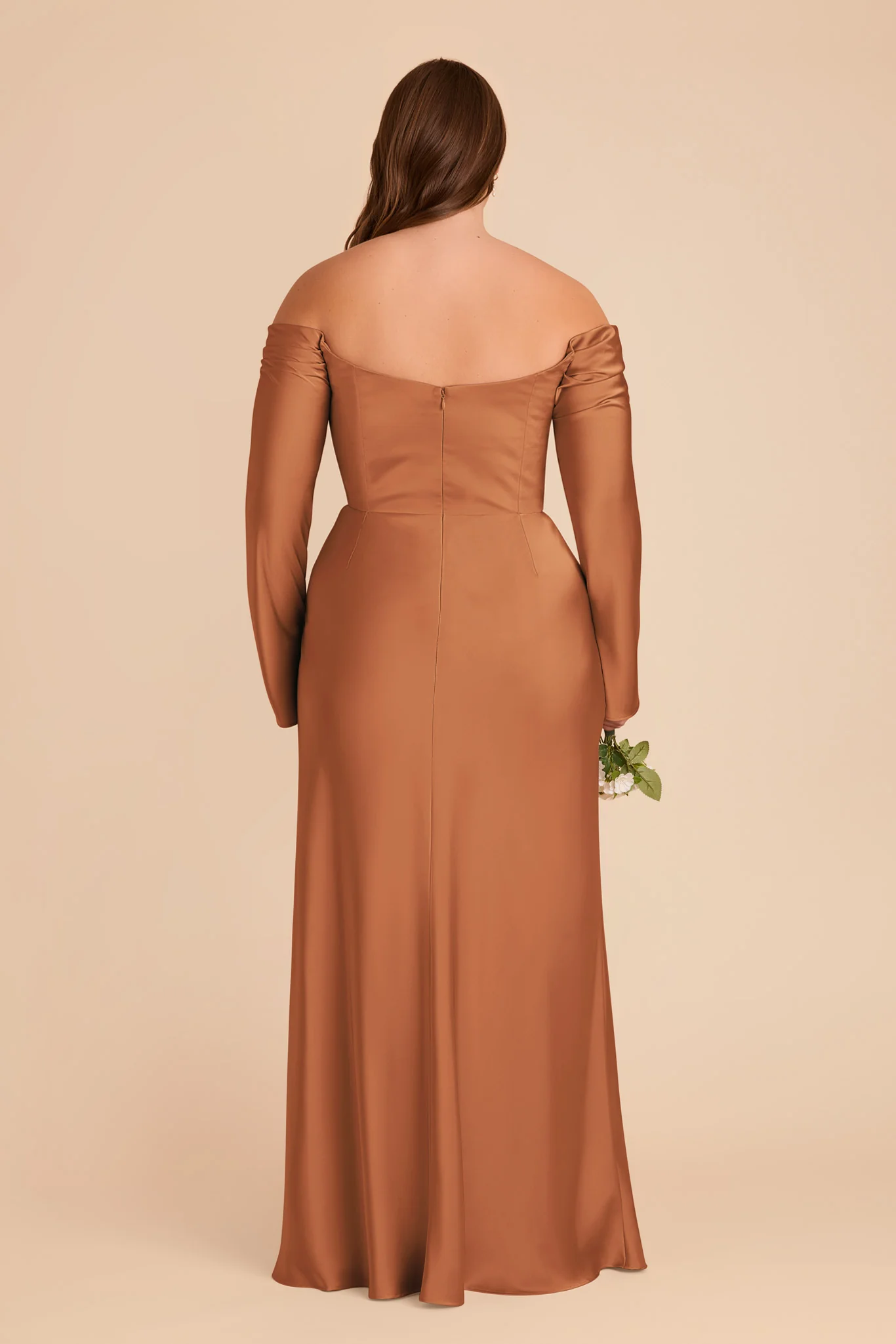 Maya Matte Satin Dress - Rust - Image 10