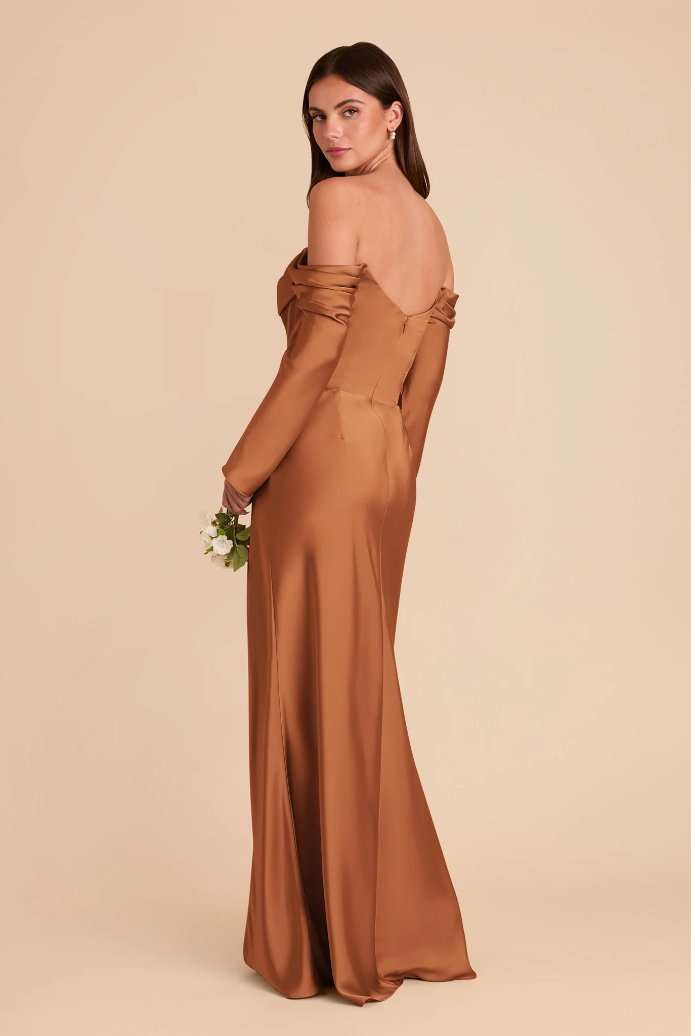 Maya Matte Satin Dress - Rust - Image 5