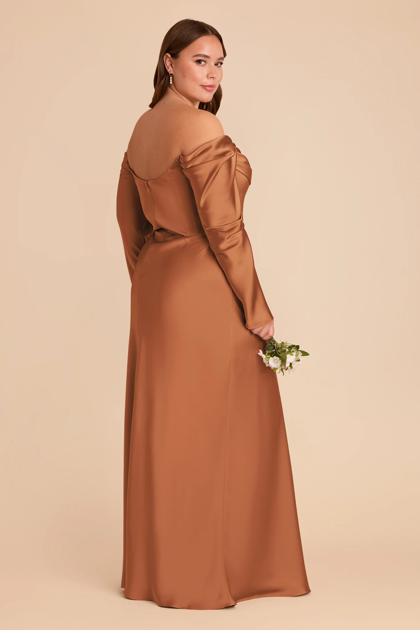 Maya Matte Satin Dress - Rust - Image 9