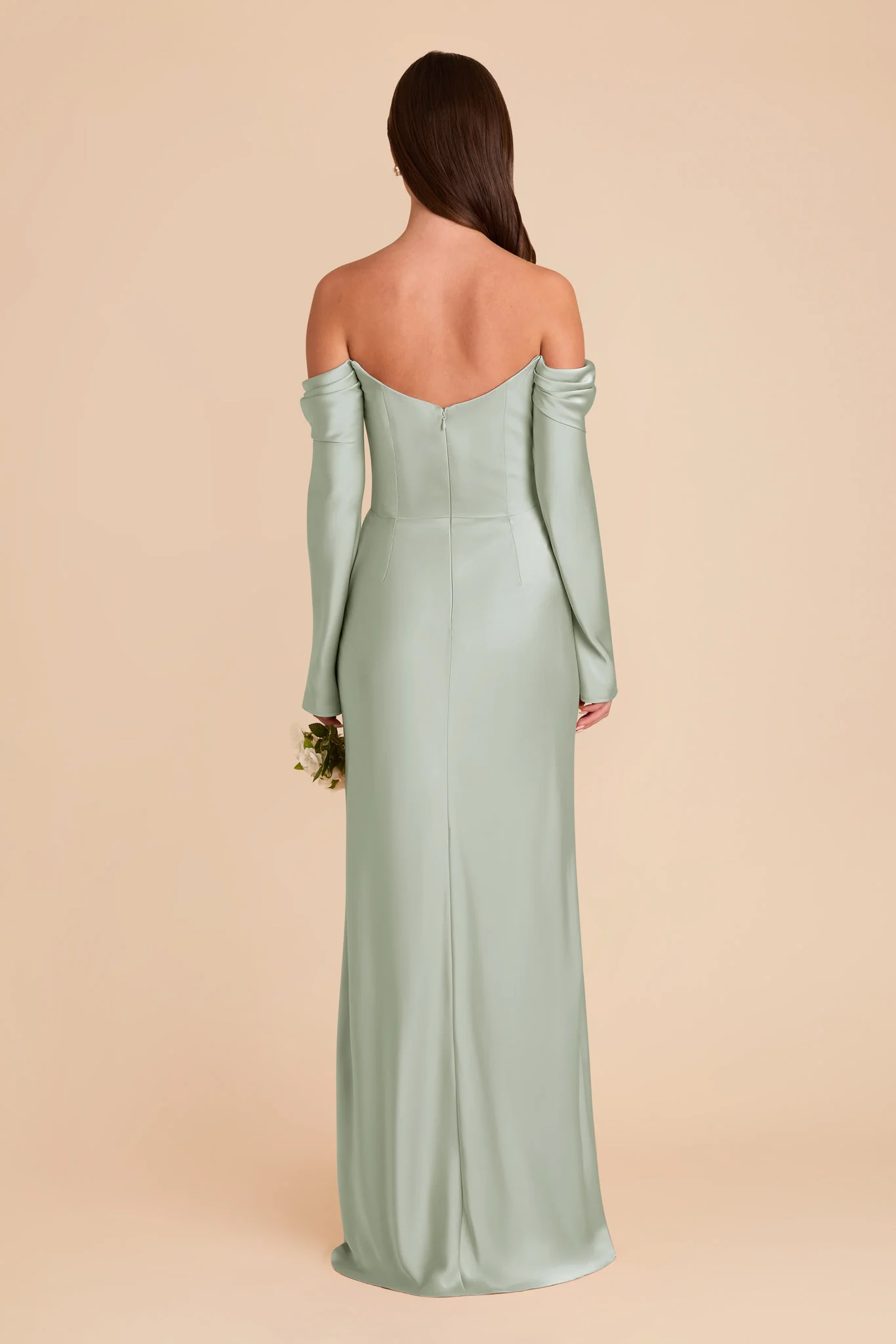Maya Matte Satin Dress - Sage - Image 6