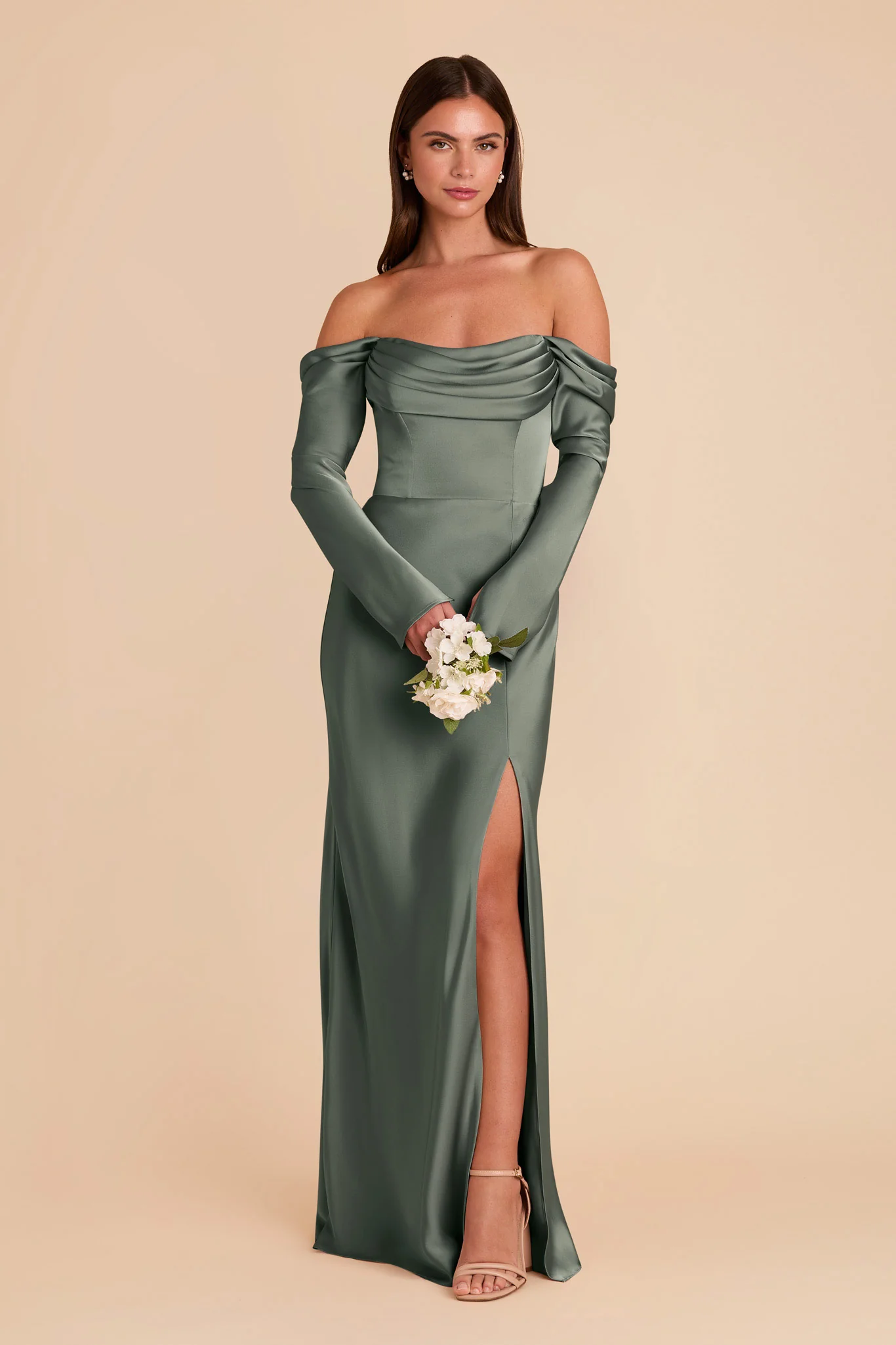 Maya Matte Satin Dress - Sea Glass - Image 3