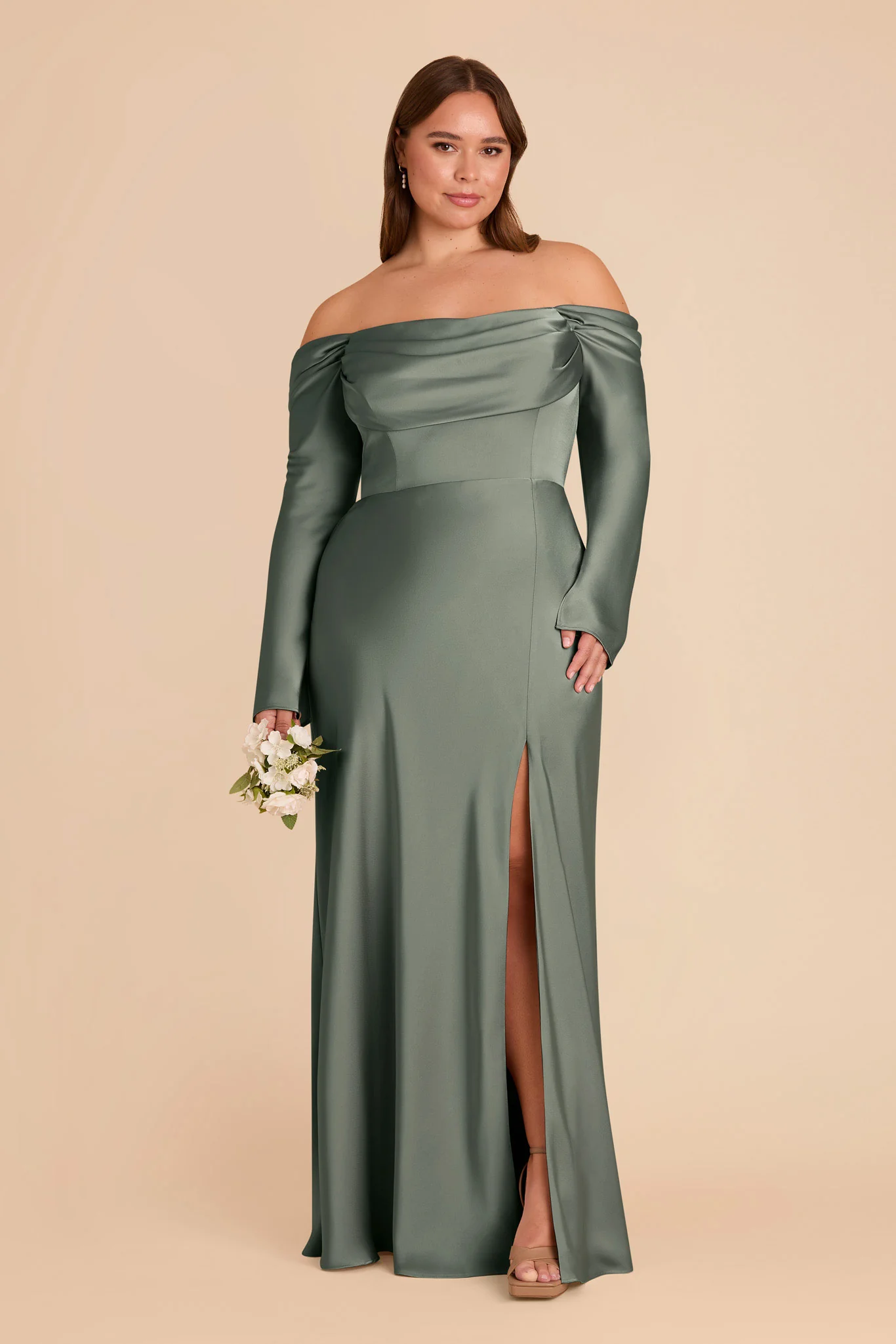 Maya Matte Satin Dress - Sea Glass - Image 6