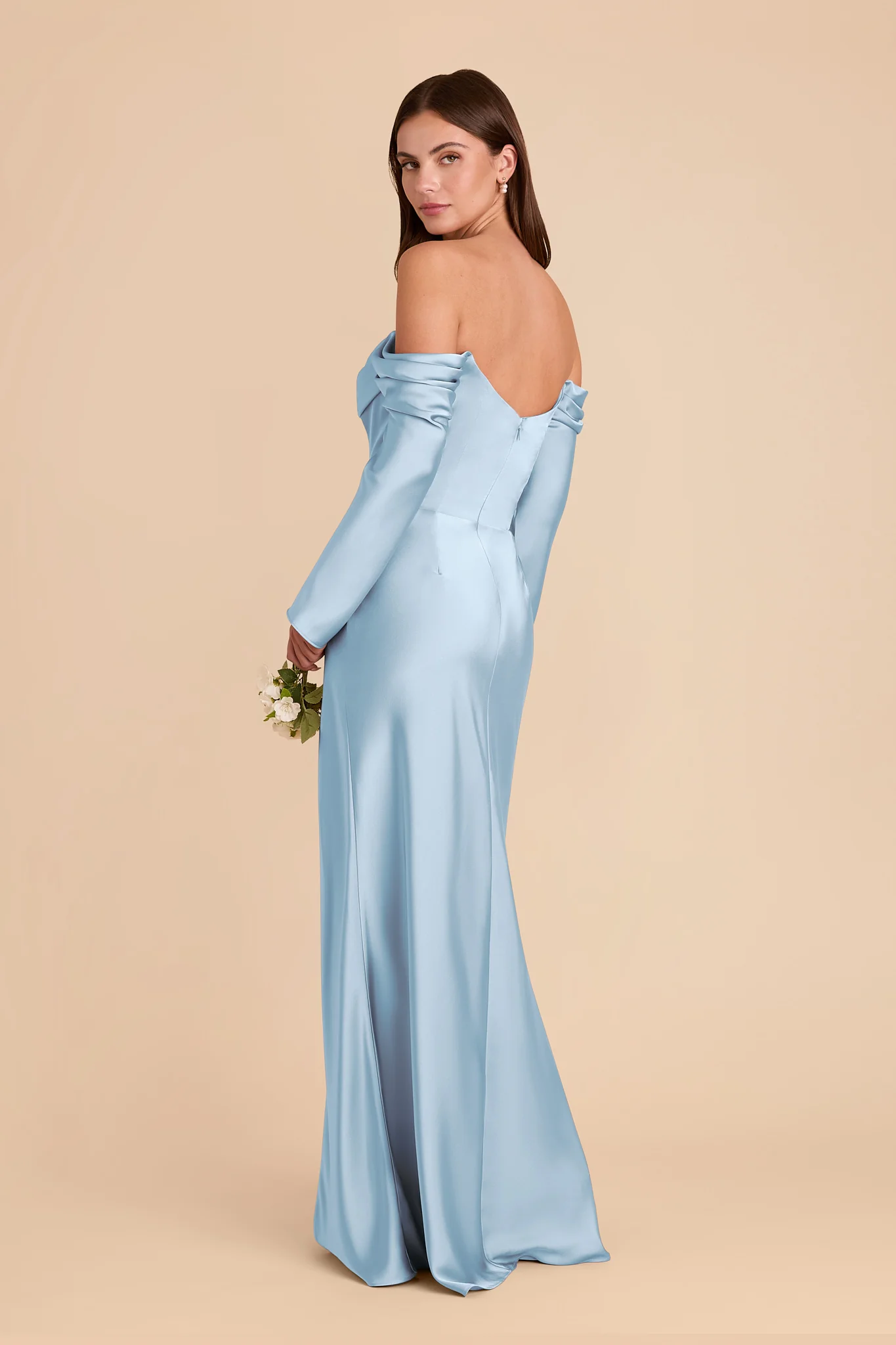 Maya Matte Satin Dress - Sky Blue - Image 3