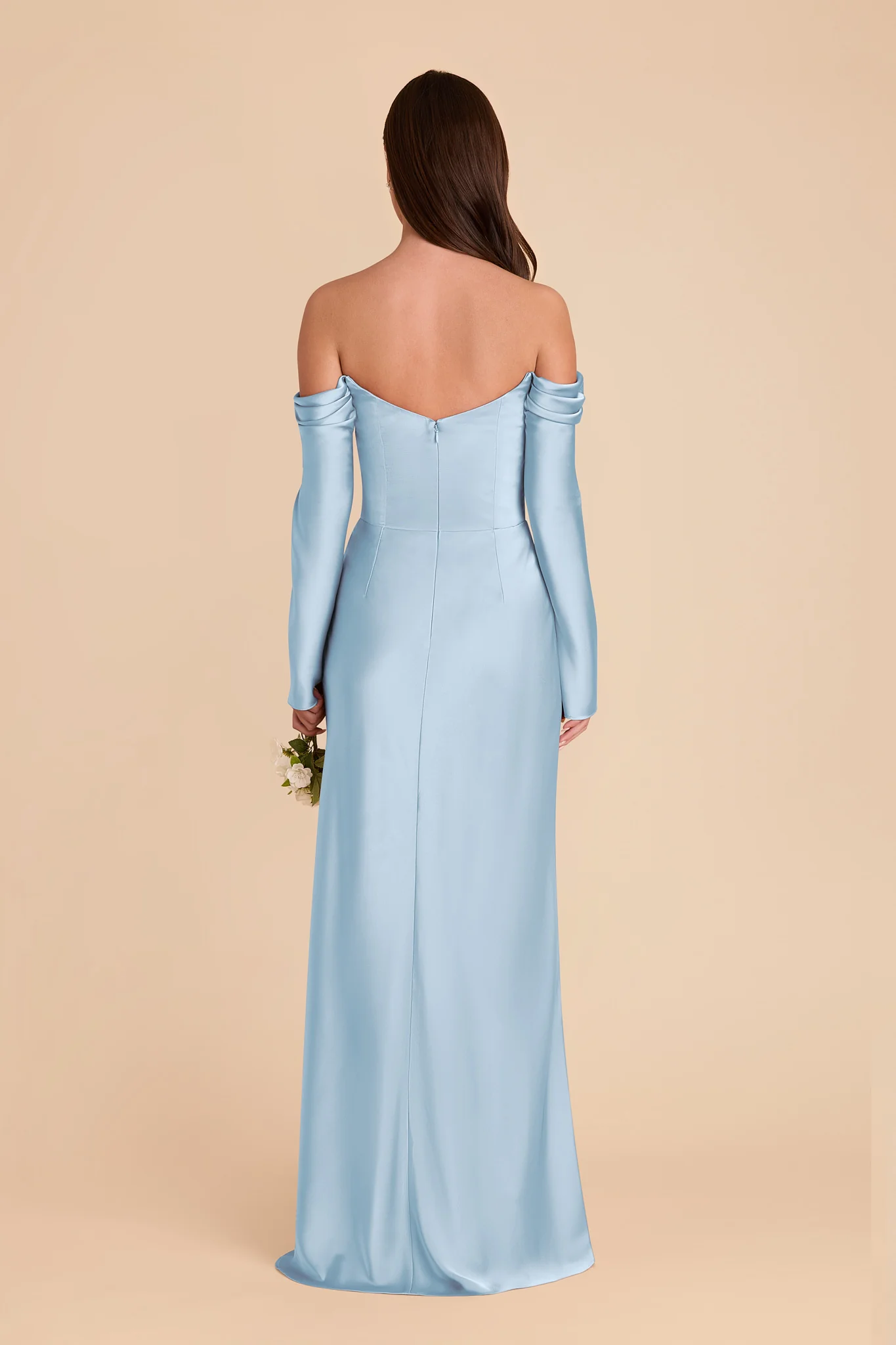 Maya Matte Satin Dress - Sky Blue - Image 4