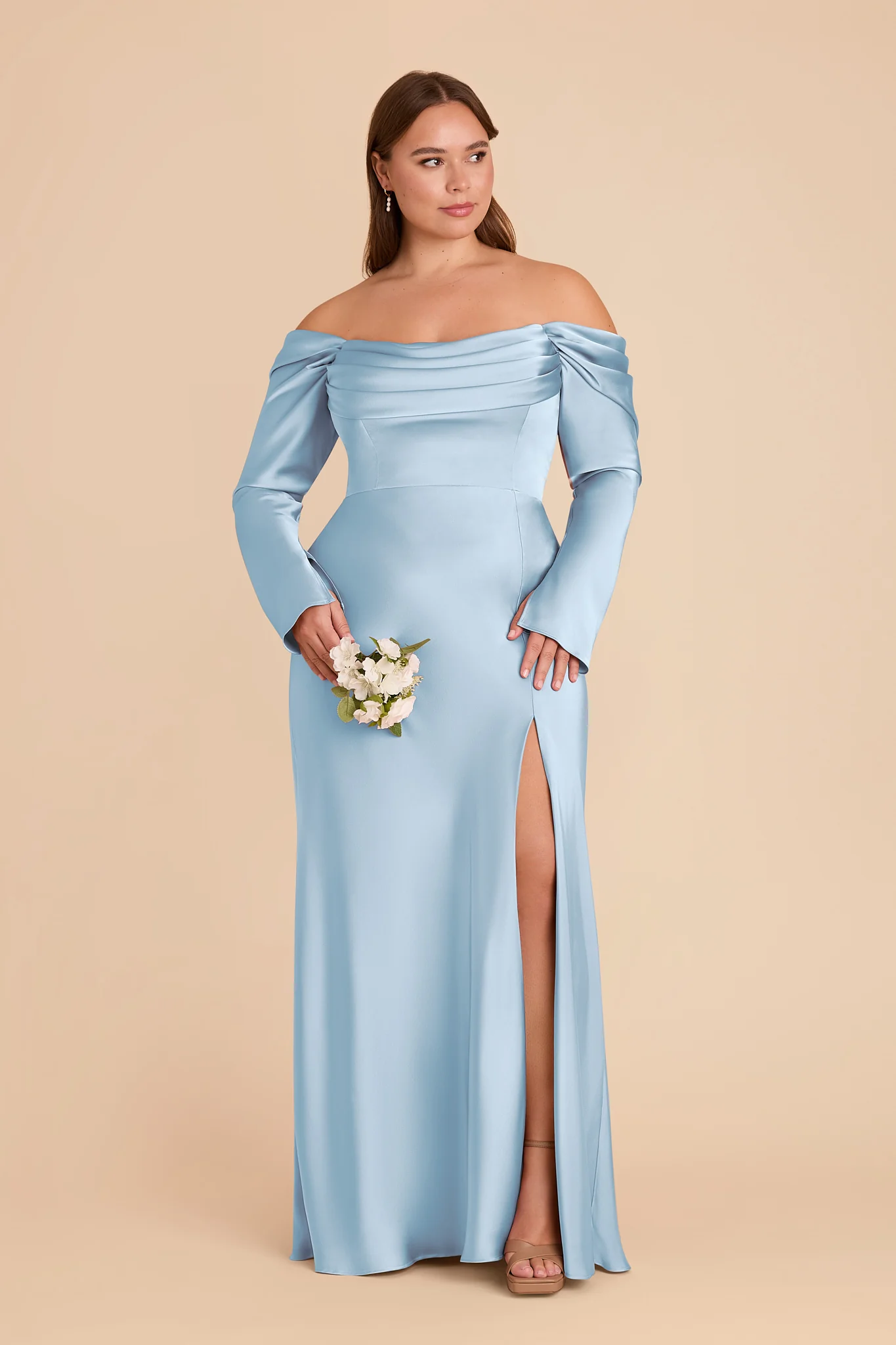Maya Matte Satin Dress - Sky Blue - Image 5