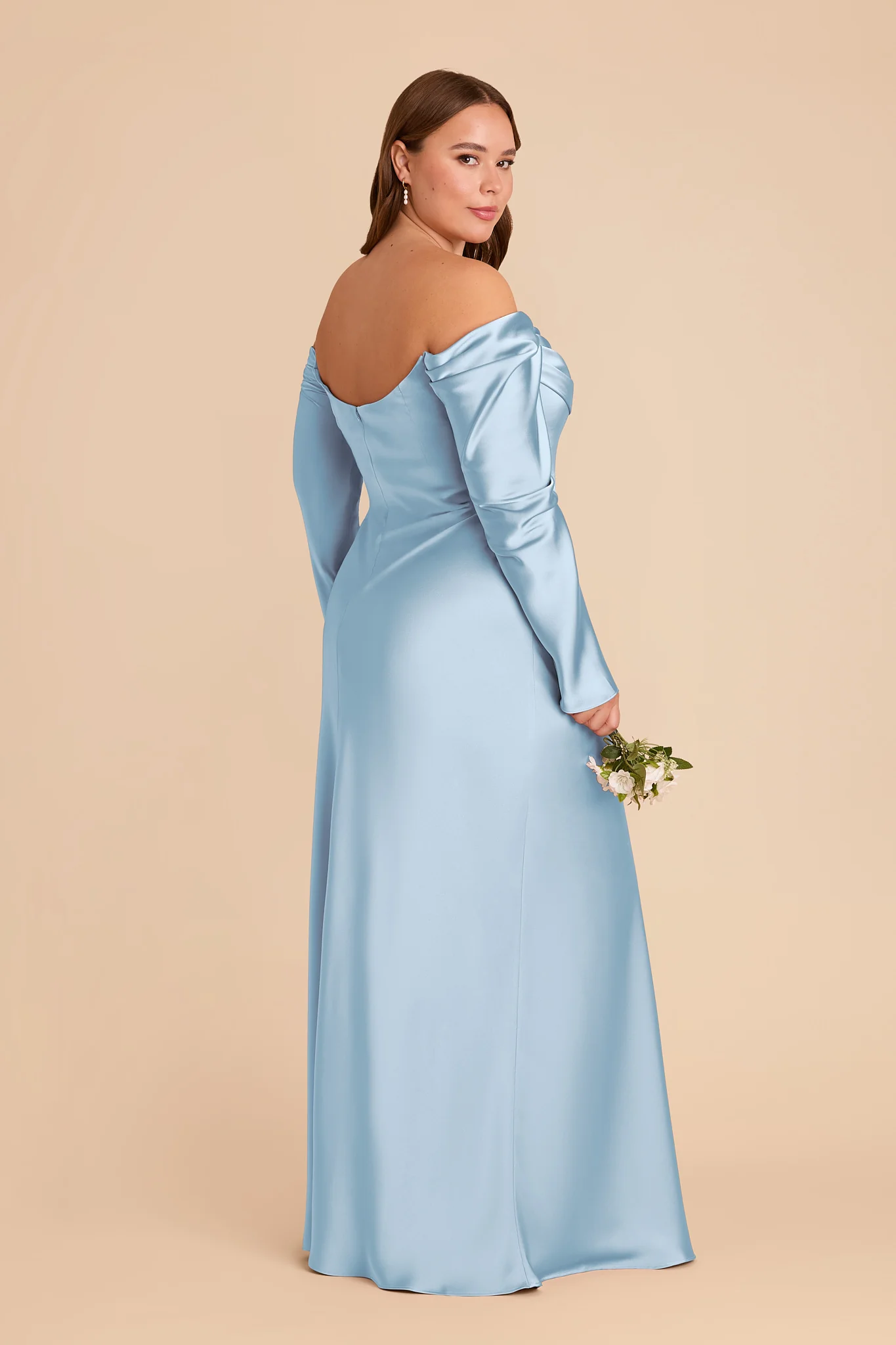 Maya Matte Satin Dress - Sky Blue - Image 6