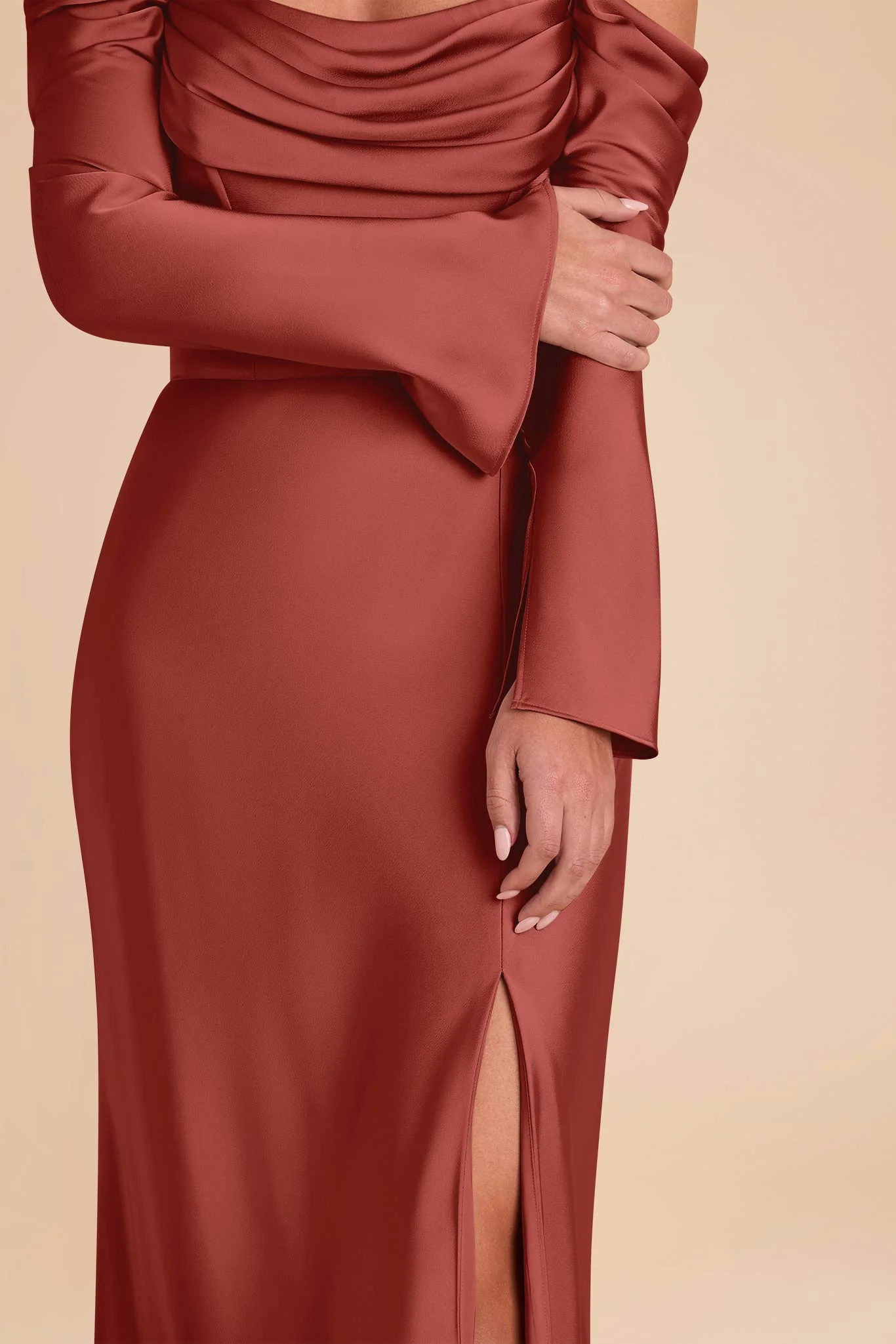 Maya Matte Satin Dress - Spice - Image 6