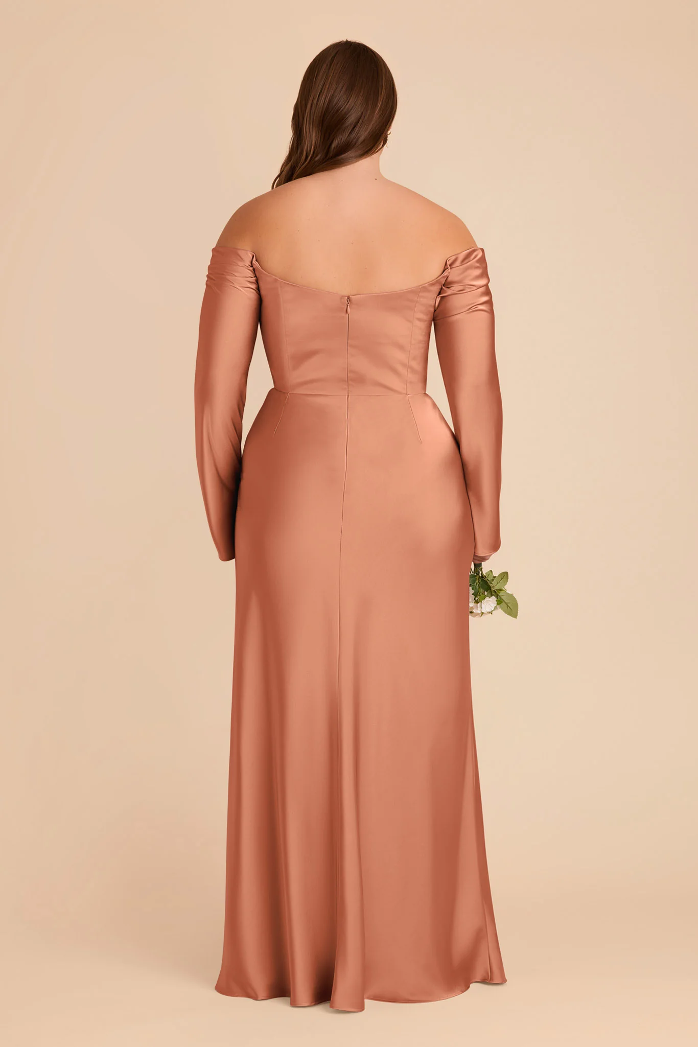 Maya Matte Satin Dress - Terracotta - Image 10