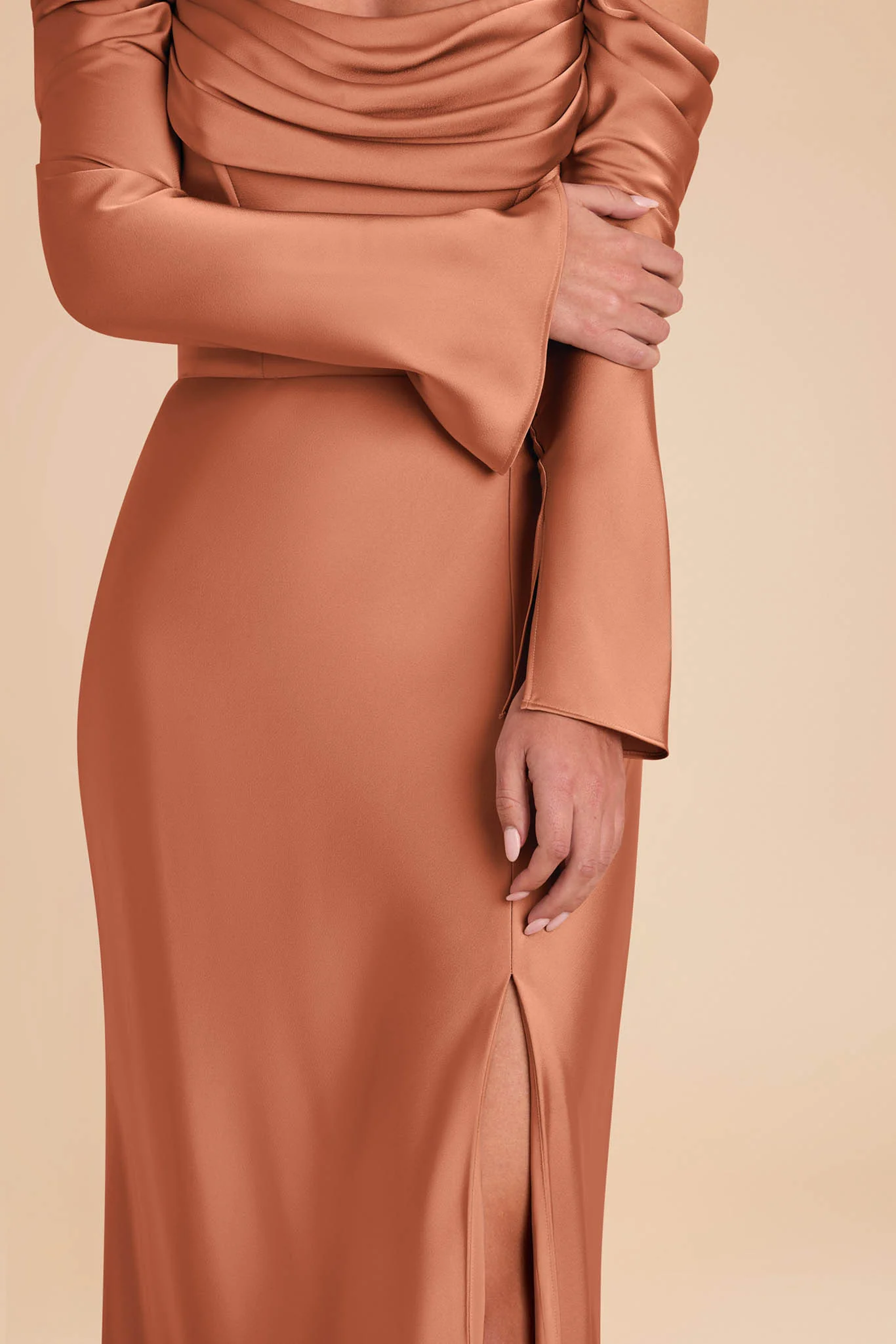 Maya Matte Satin Dress - Terracotta - Image 4