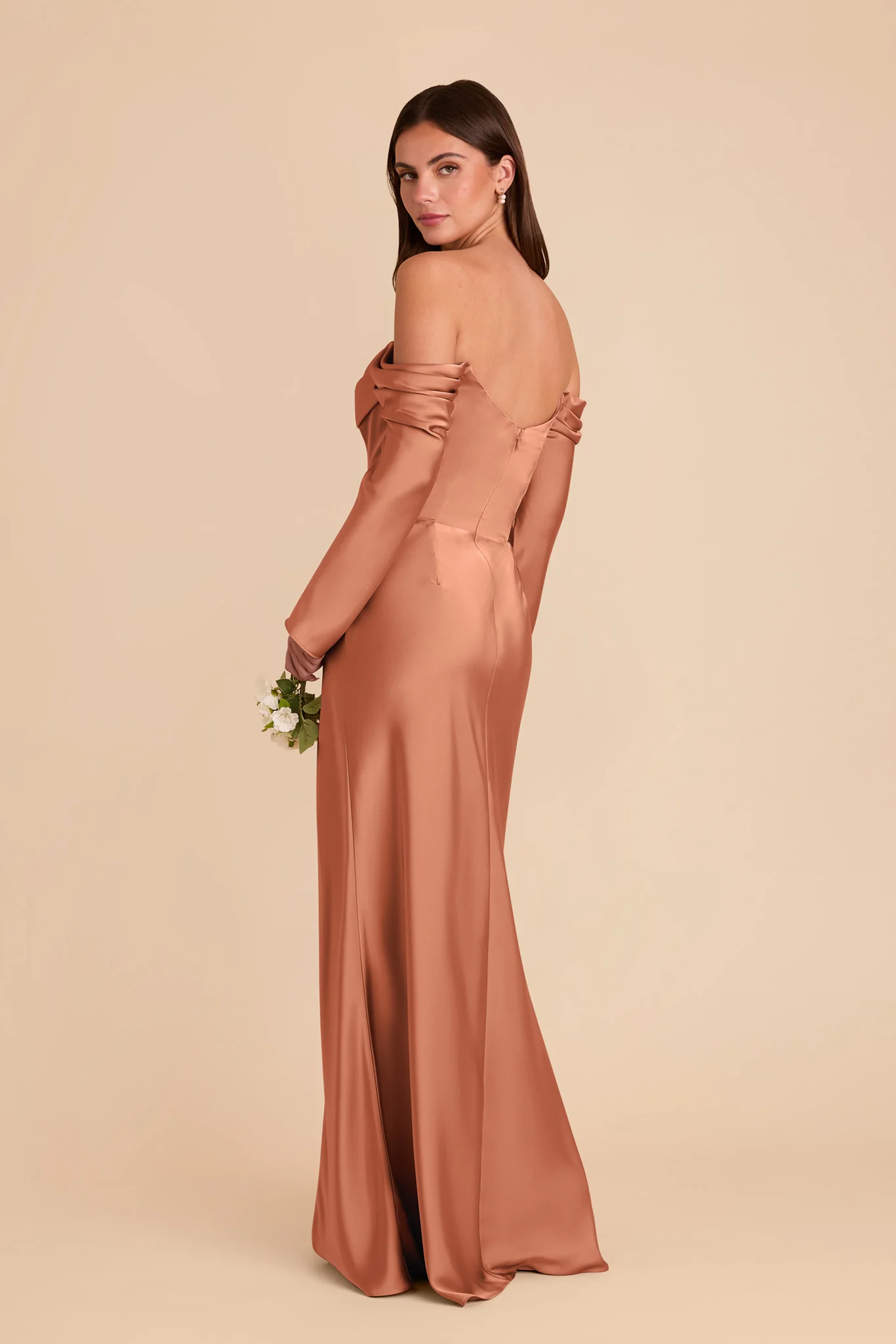 Maya Matte Satin Dress - Terracotta - Image 5