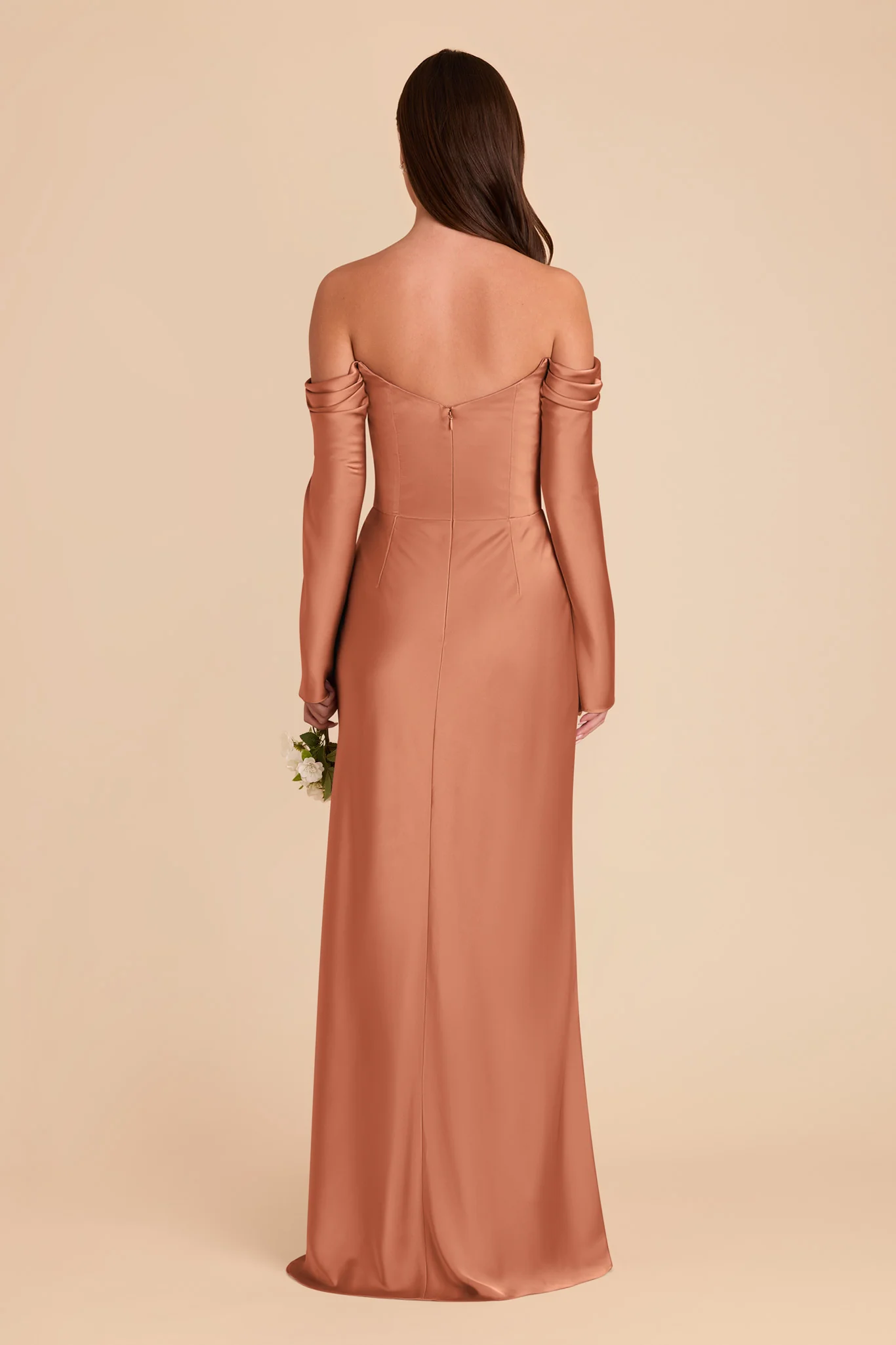 Maya Matte Satin Dress - Terracotta - Image 6