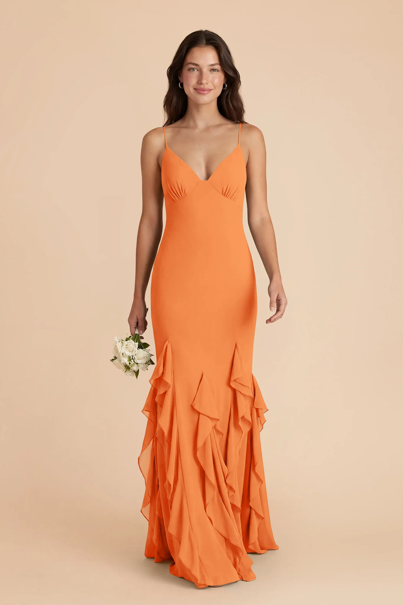 McKenna Chiffon Dress - Apricot