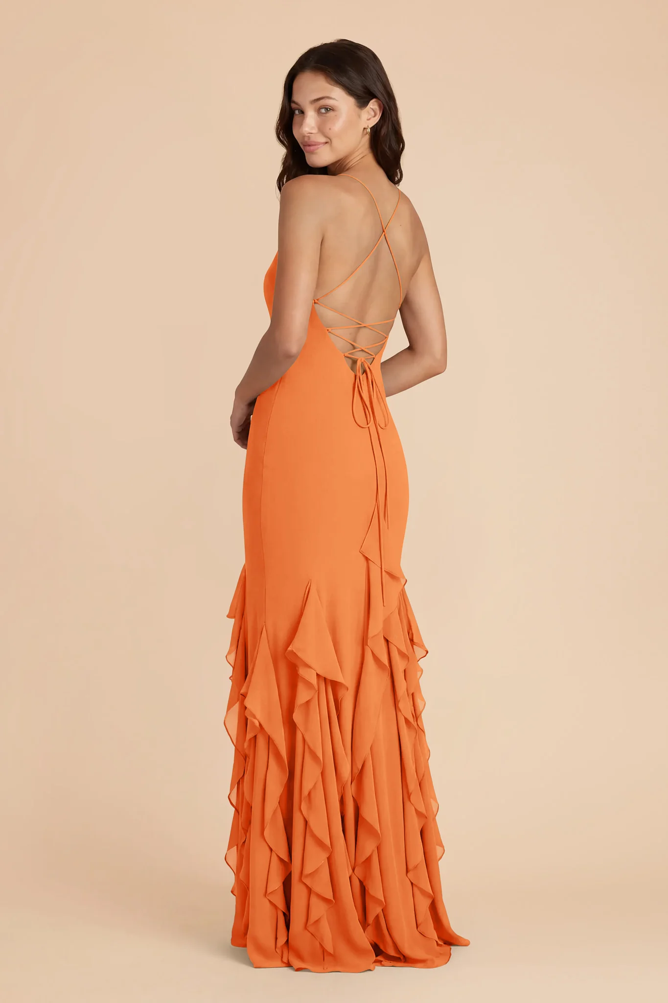 McKenna Chiffon Dress - Apricot - Image 4
