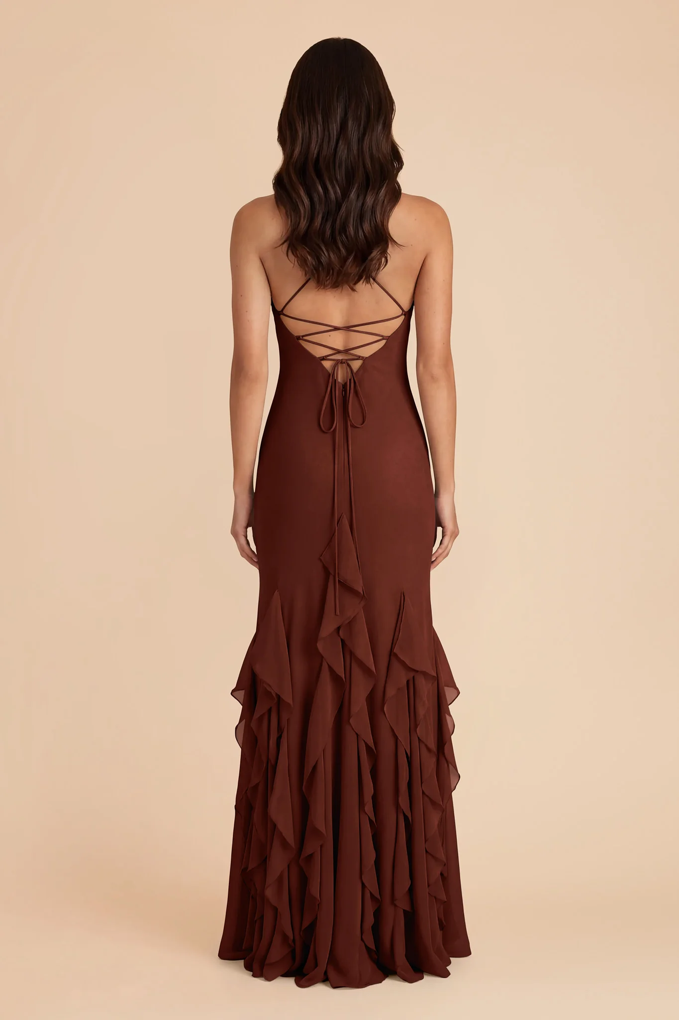 McKenna Chiffon Dress - Cognac - Image 5